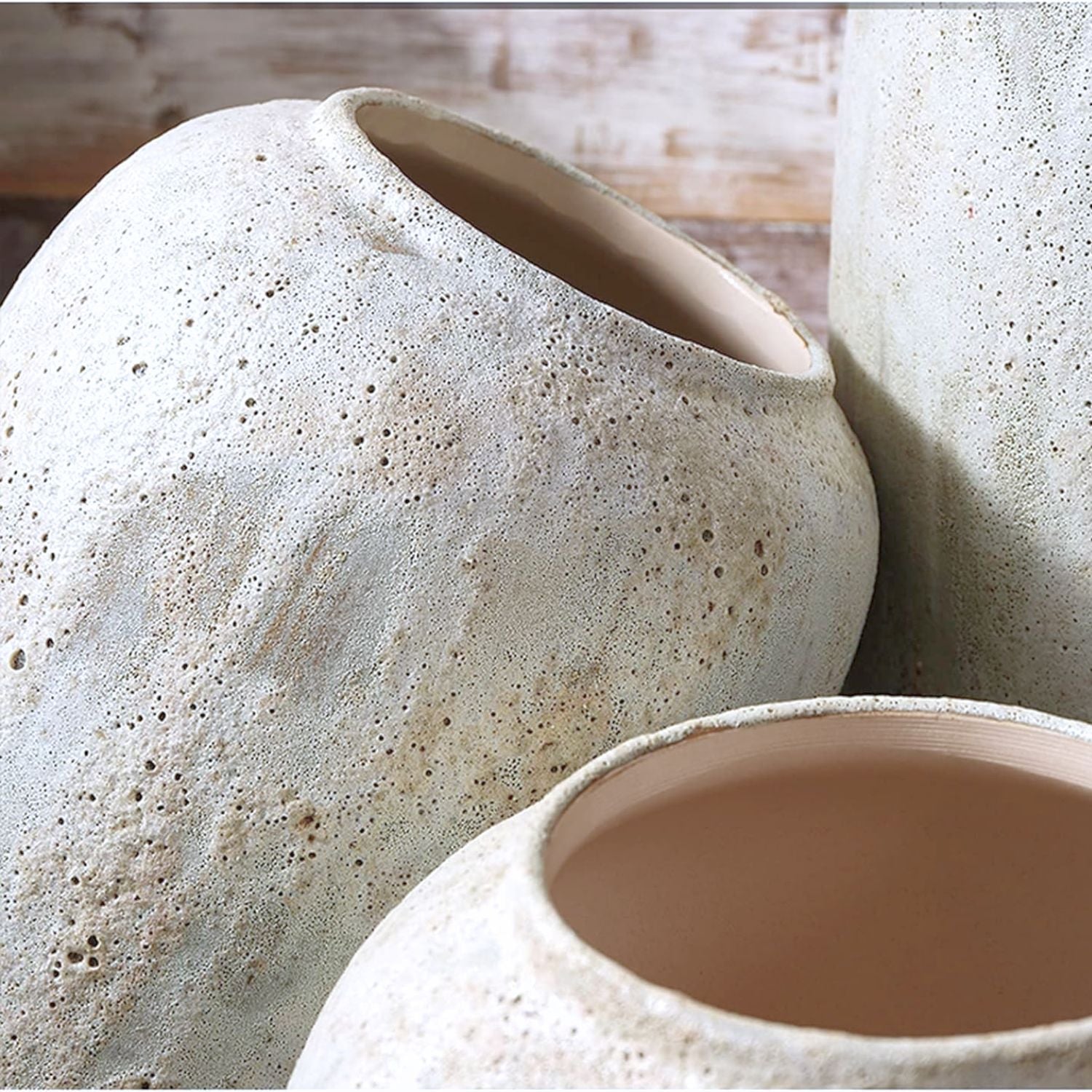 Bela Rustic Ceramic Planters | Handcrafted Nordic Design, Wide Mouth