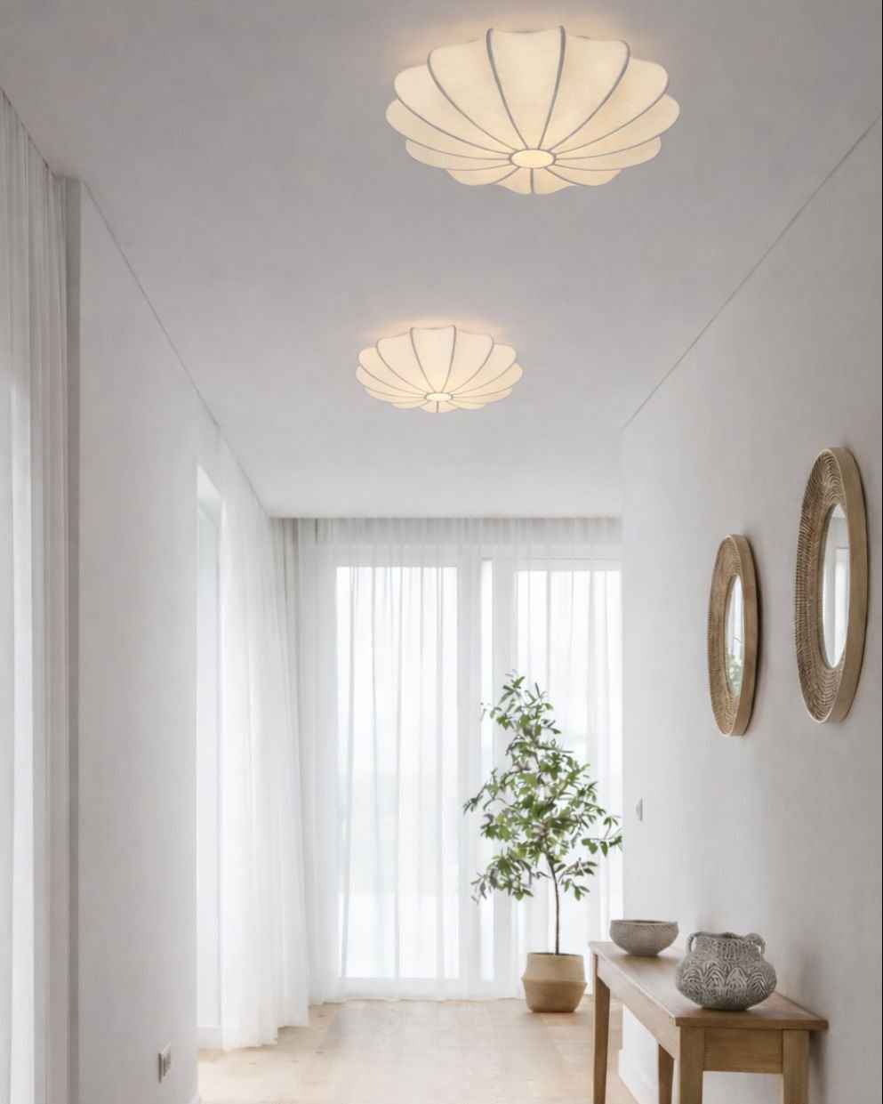 Bello Ceiling Light | Organic White Cocoon Design, Ø51 cm