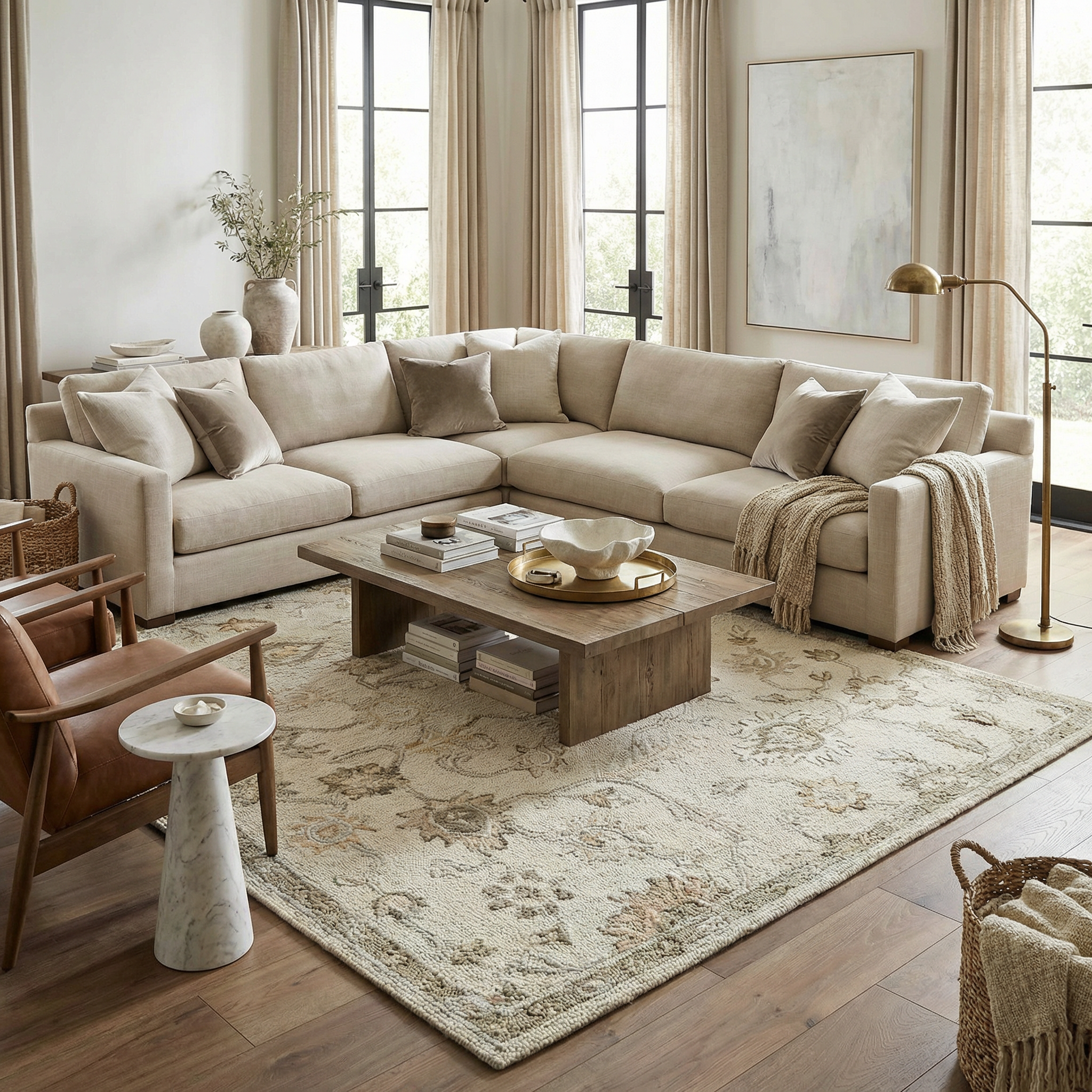 Astra Area Rug  Hand Tufted  100% Wool  Traditional Style