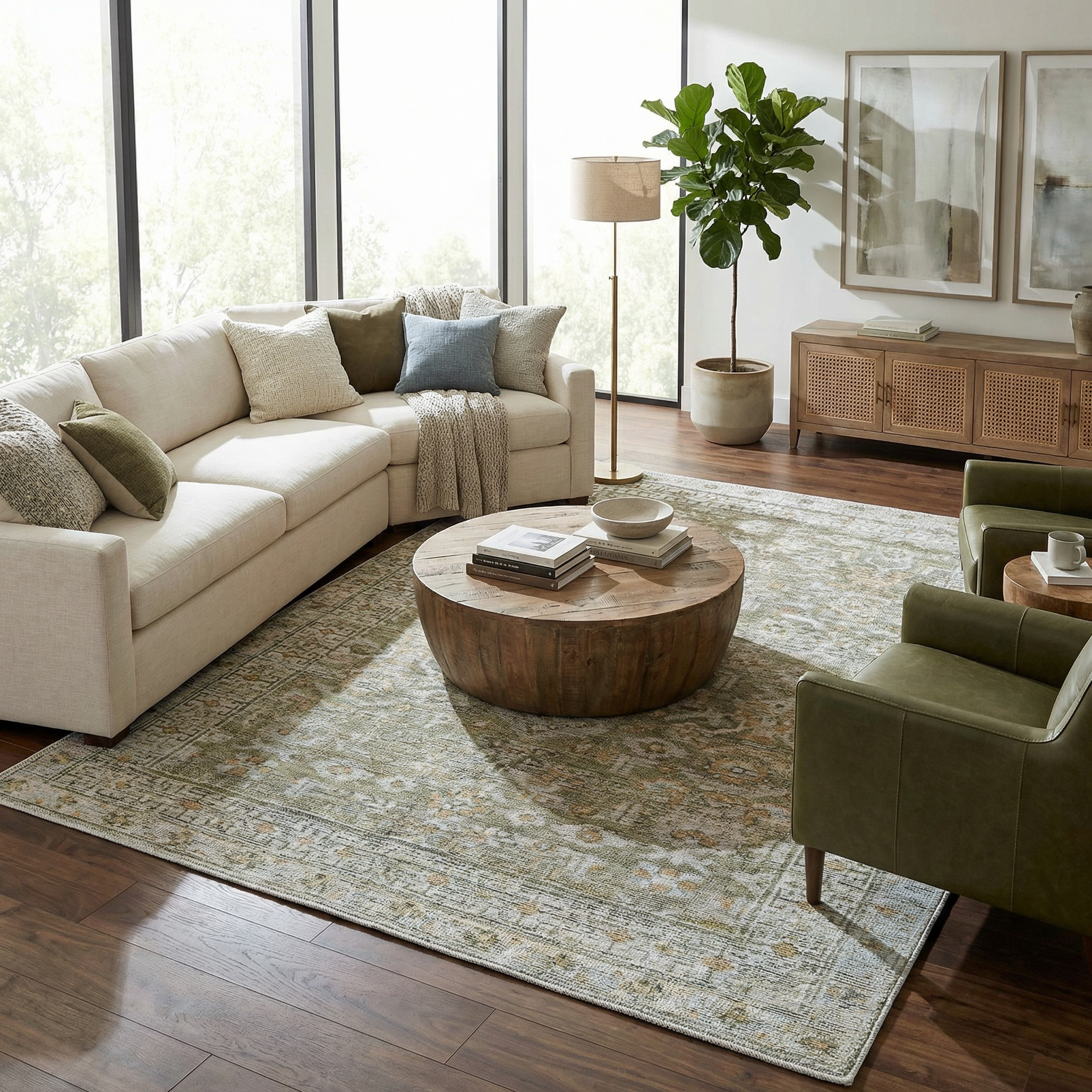 Bello Area Rug  Machine Woven  Washable Polyester