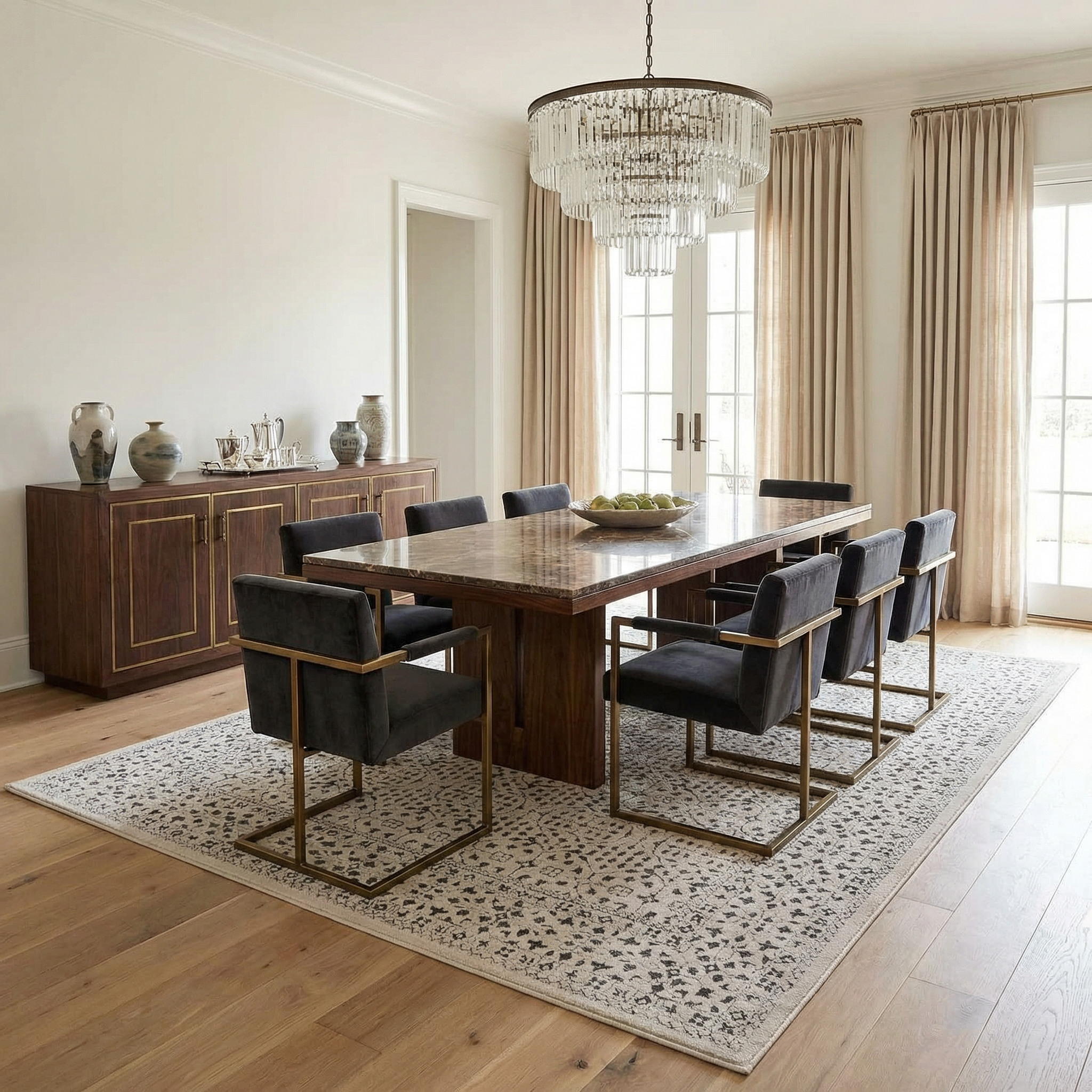 Sable Area Rug  Machine Woven  Medium Pile  Charcoal Beige
