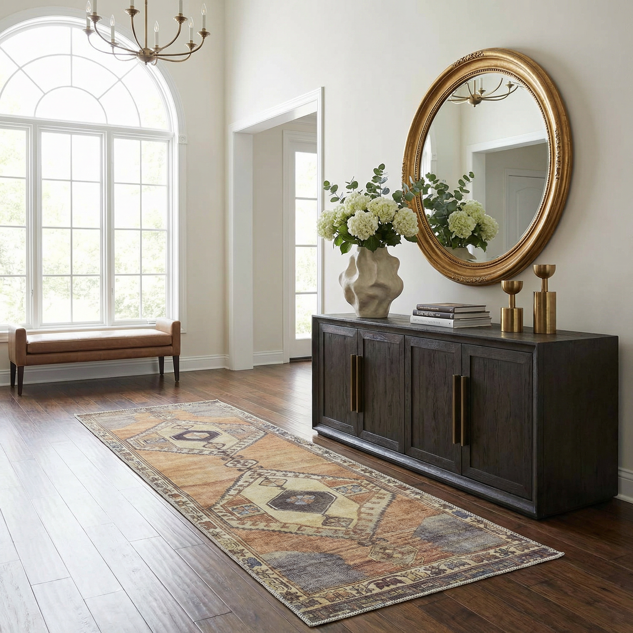 Mirella Area Rug  Machine Washable  Low Pile Chenille-Polyester