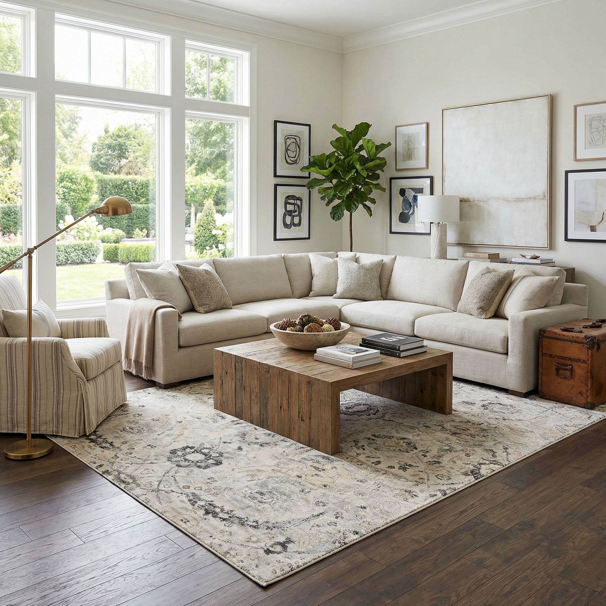 Grove Area Rug  Machine Woven  Medium Pile  Charcoal and Beige