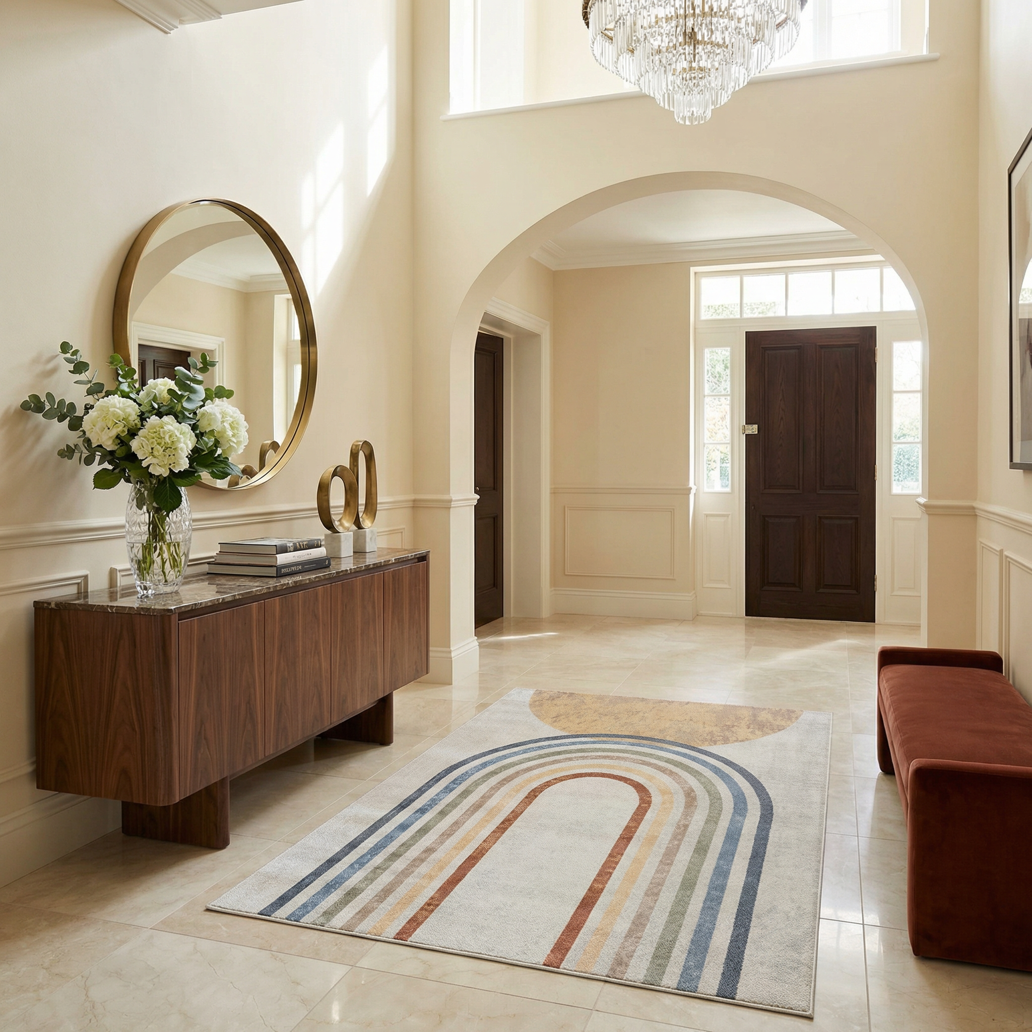 Giza Area Rug  Machine Washable  Contemporary Design
