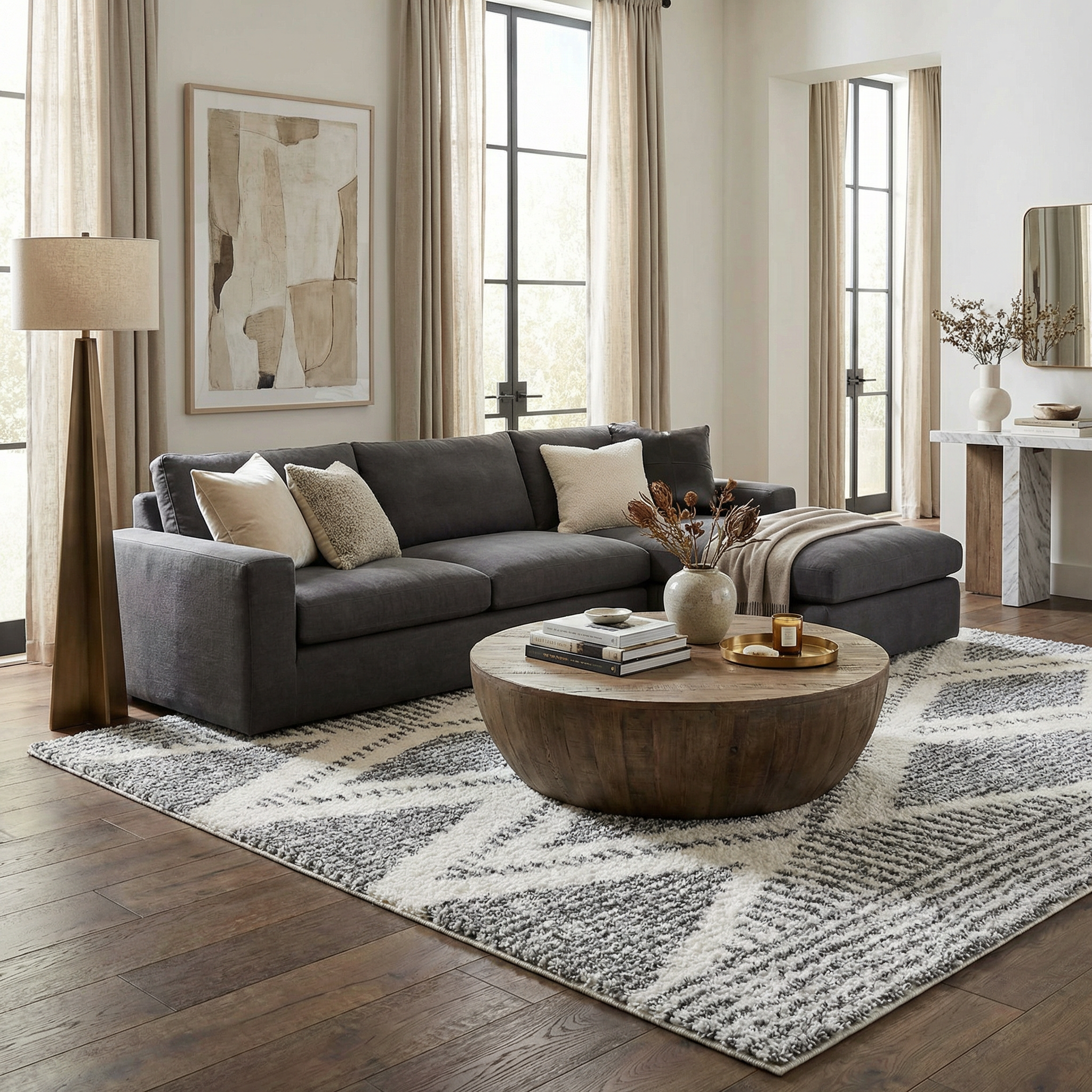 Trundo Plush Area Rug  Machine Woven  Transitional Bohemian