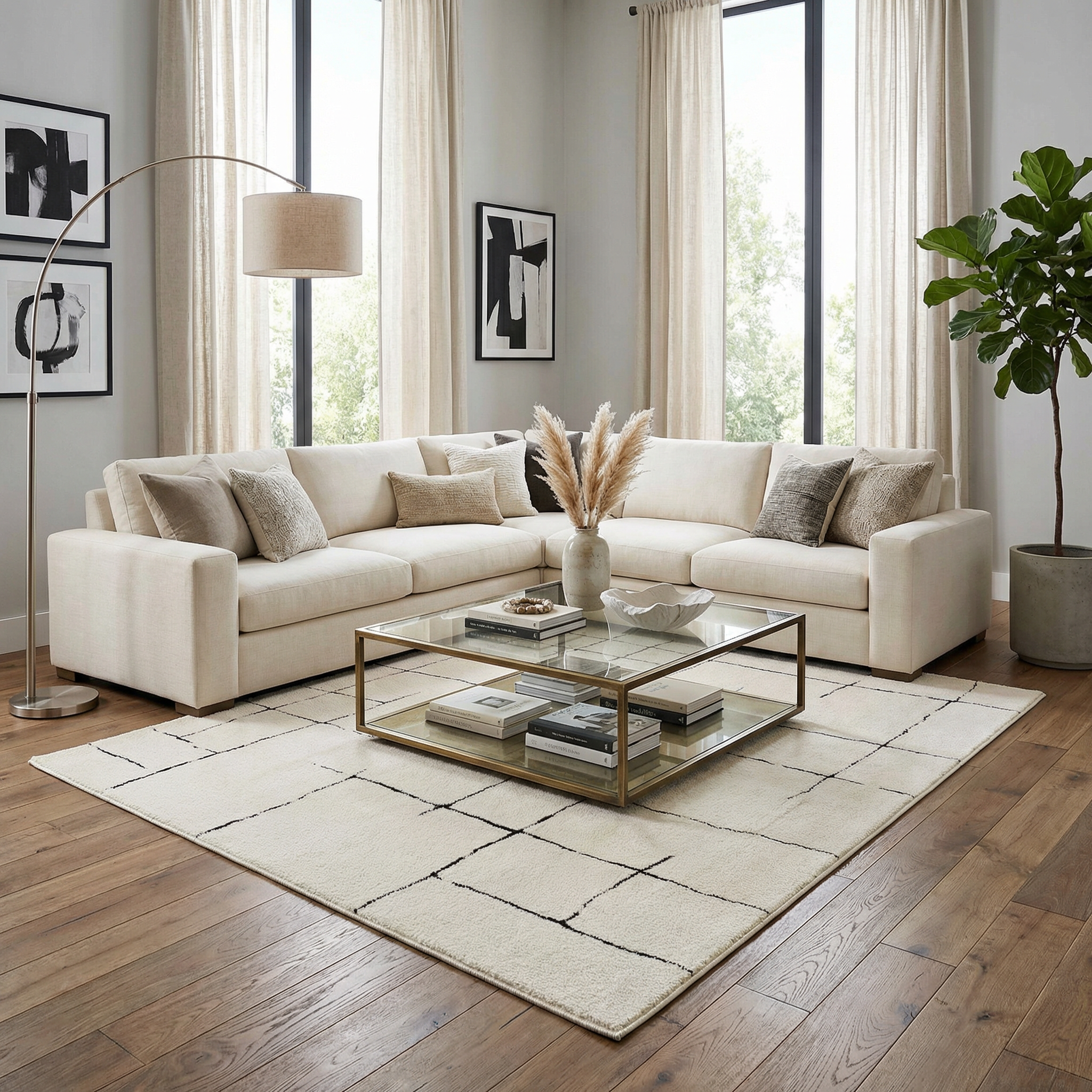 Bela Area Rug High Pile 100% Polyester Contemporary Design
