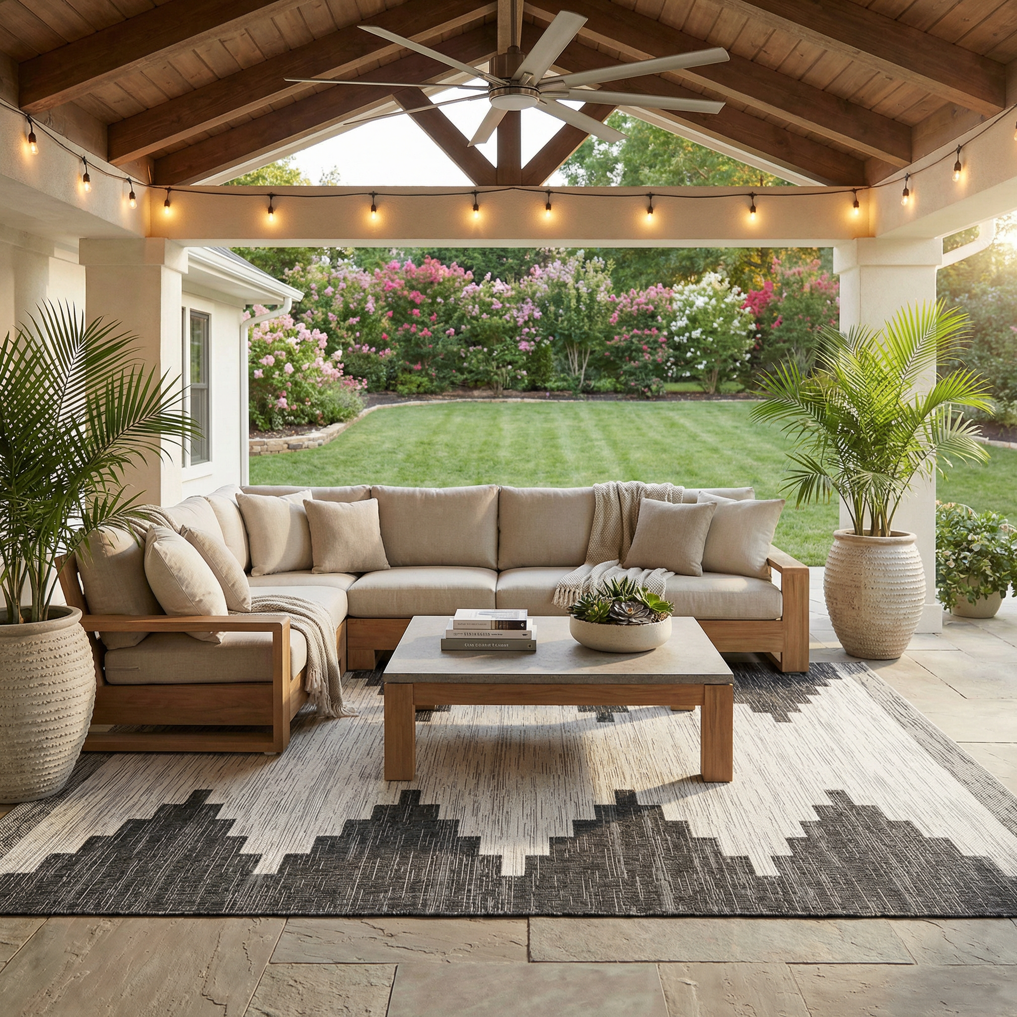 Bello Outdoor Rug  Aztec Design, 100% Polypropylene