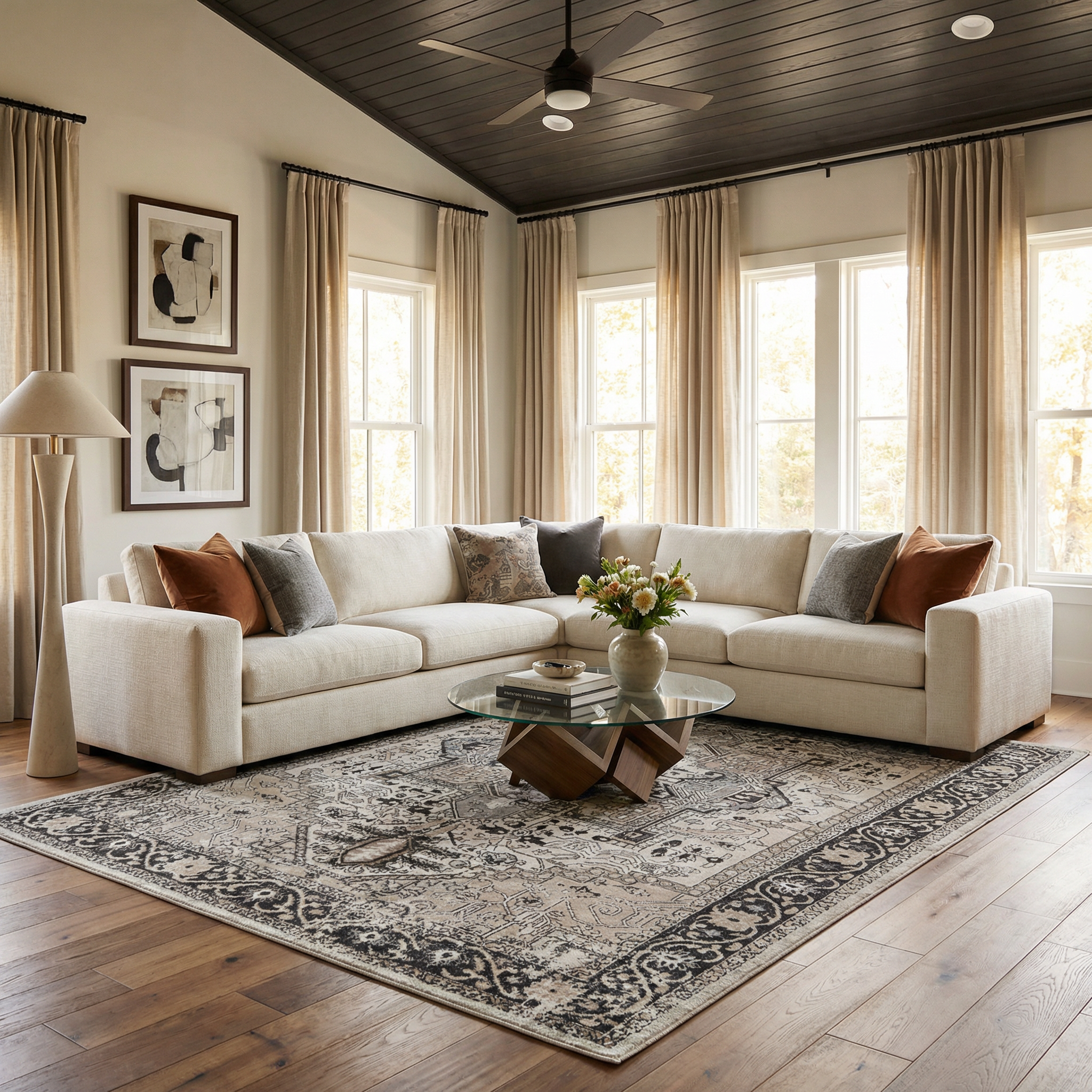 Cavara Area Rug  Washable  Traditional Style, Low Pile