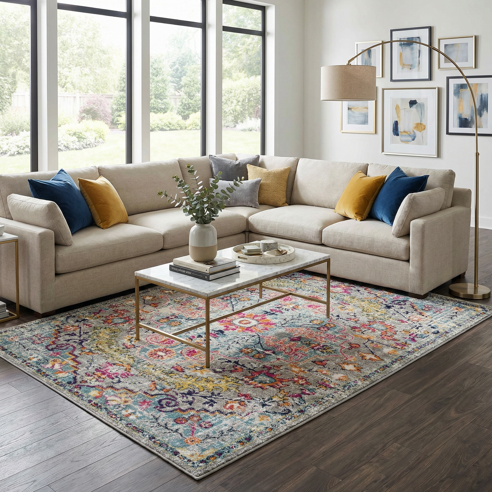 Dazzle Colorful Area Rug  Machine Woven  Medium Pile