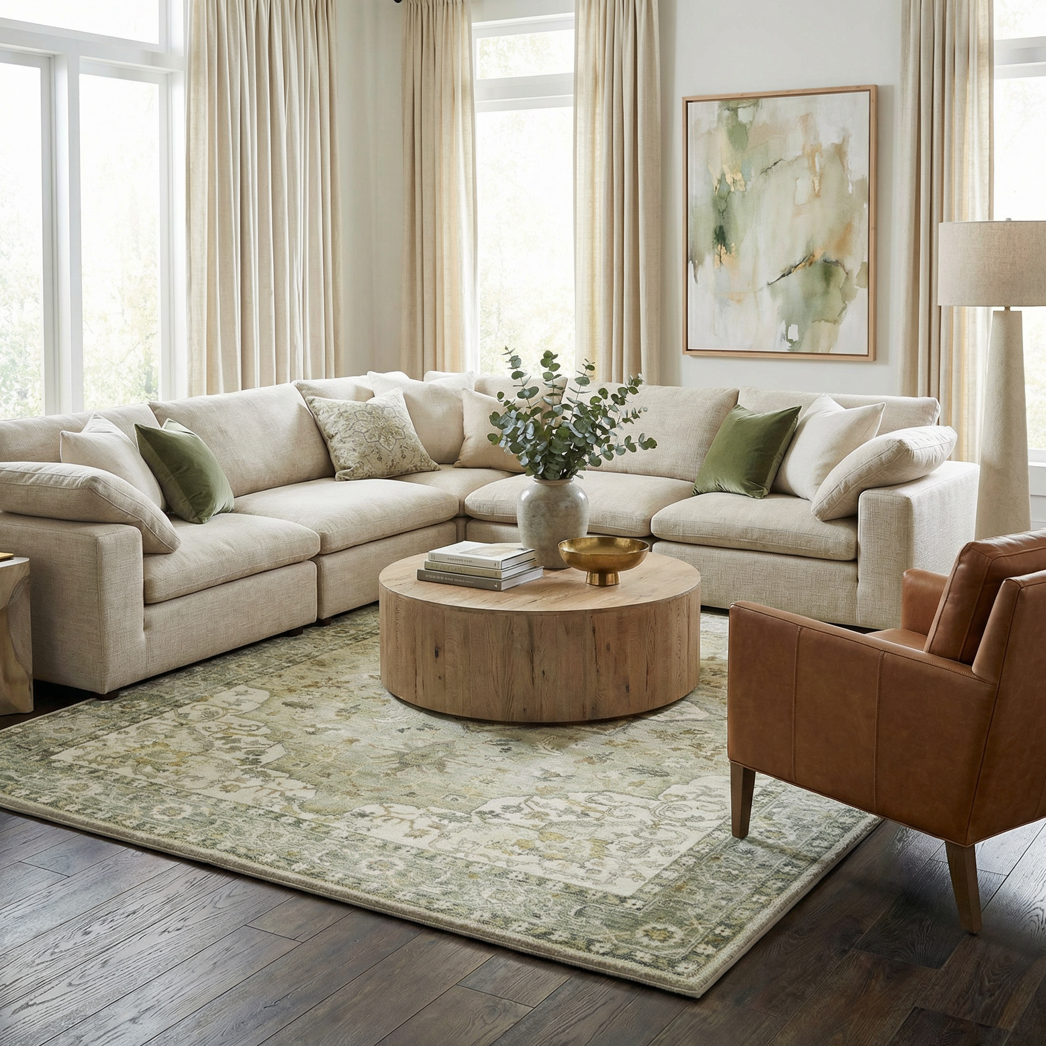 Crondall Sage Traditional Area Rug