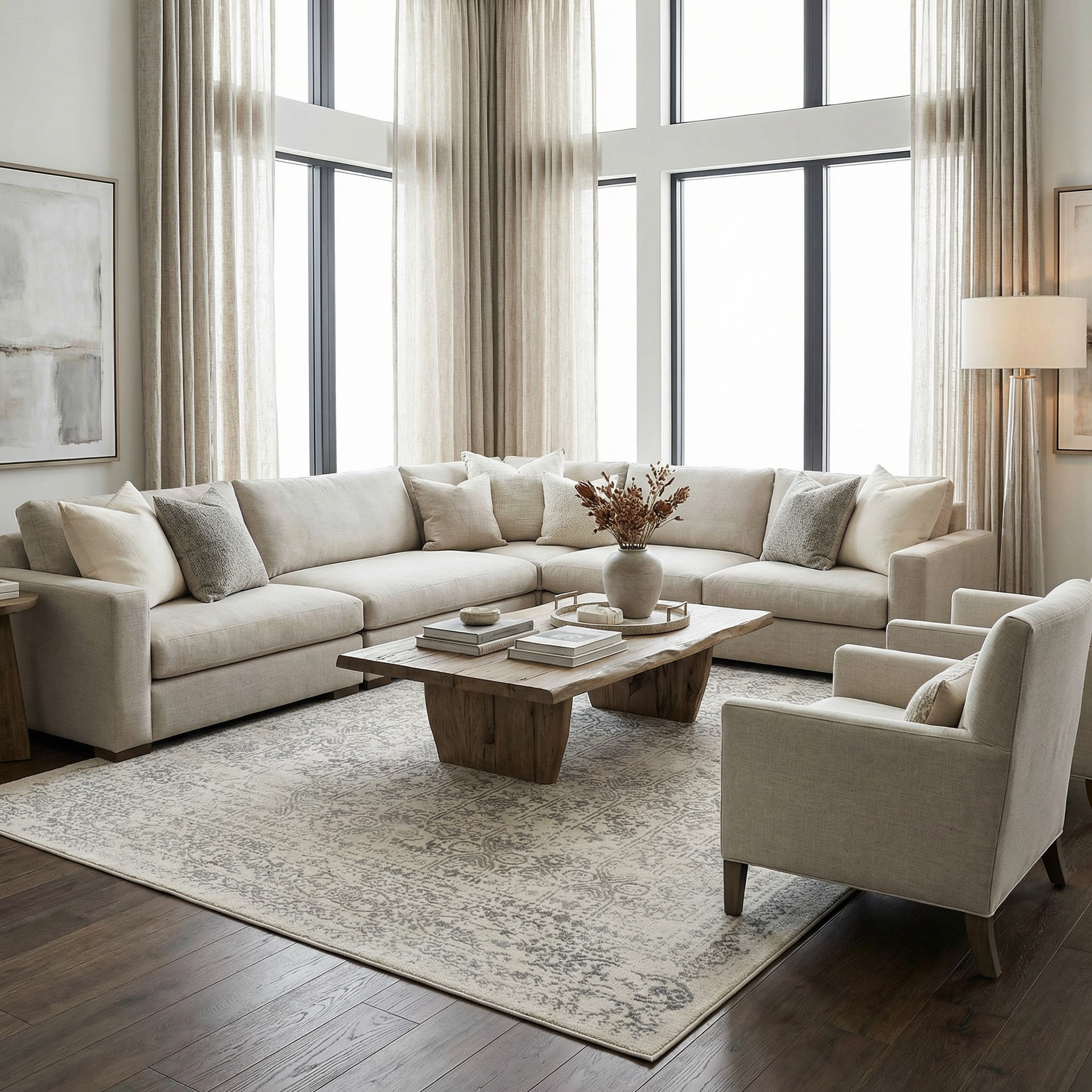 Mira Area Rug  Machine Woven  Medium Pile  Cream Gray