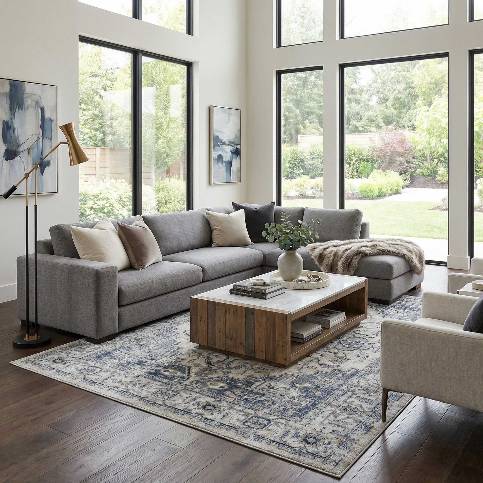 Mira Area Rug Machine Woven Light Gray, Traditional Style