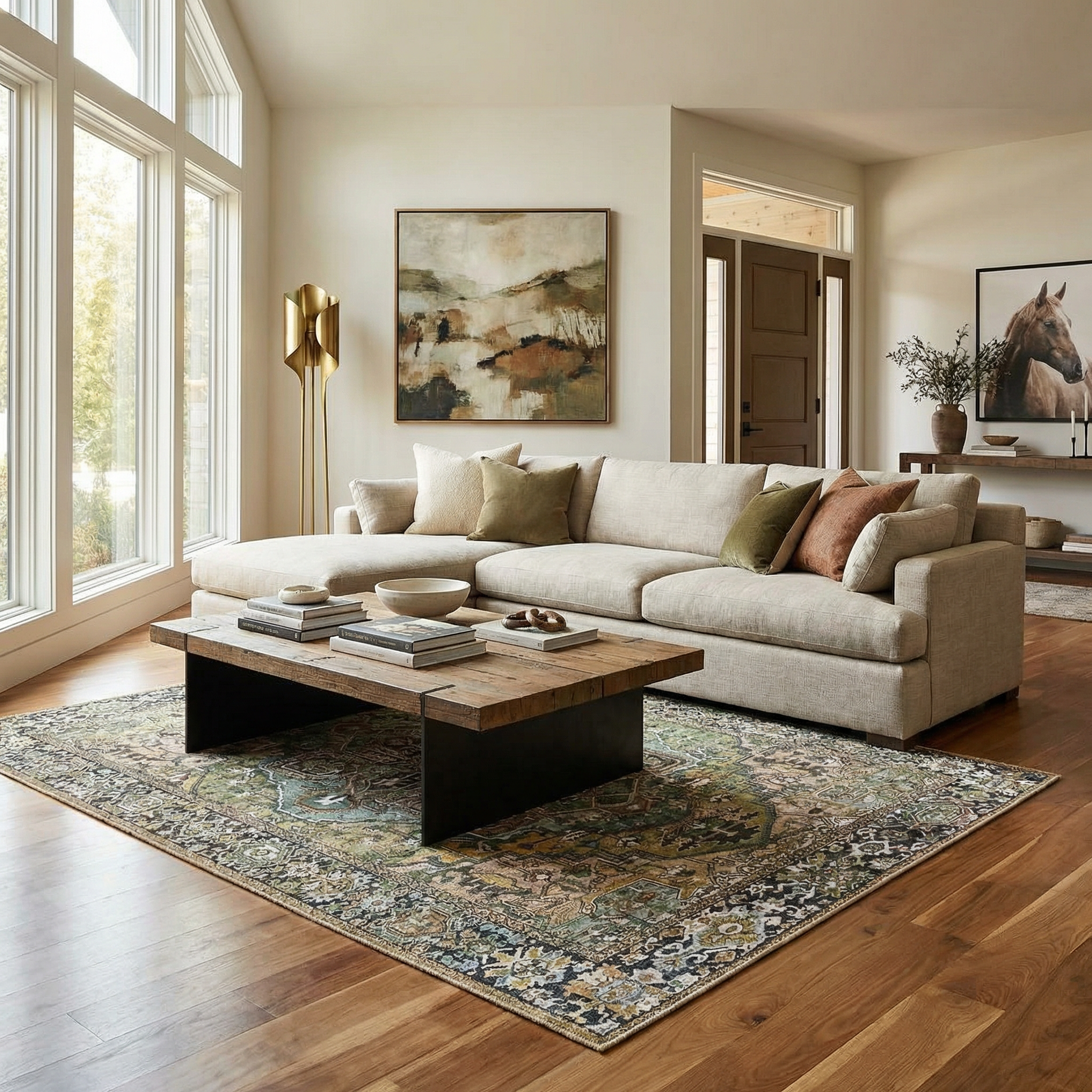 Navi Sage Green Area Rug  Machine Woven  100% Polyester