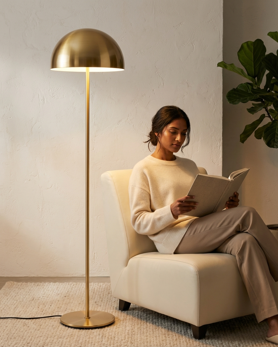 Oro Floor Lamp | Metal Design, Color-Changing Bulb