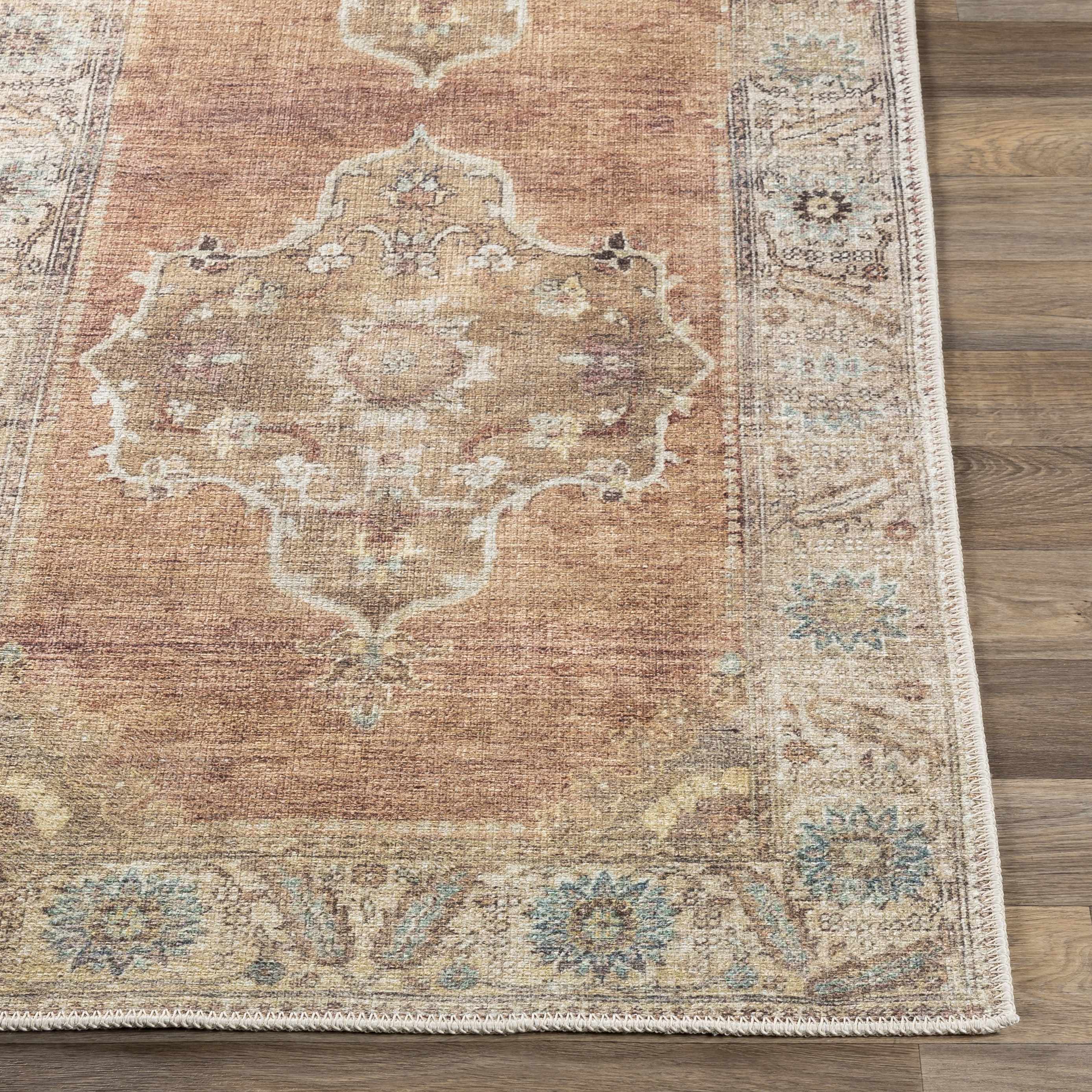 Pavo Washable Area Rug  Machine Woven Chenille-Polyester