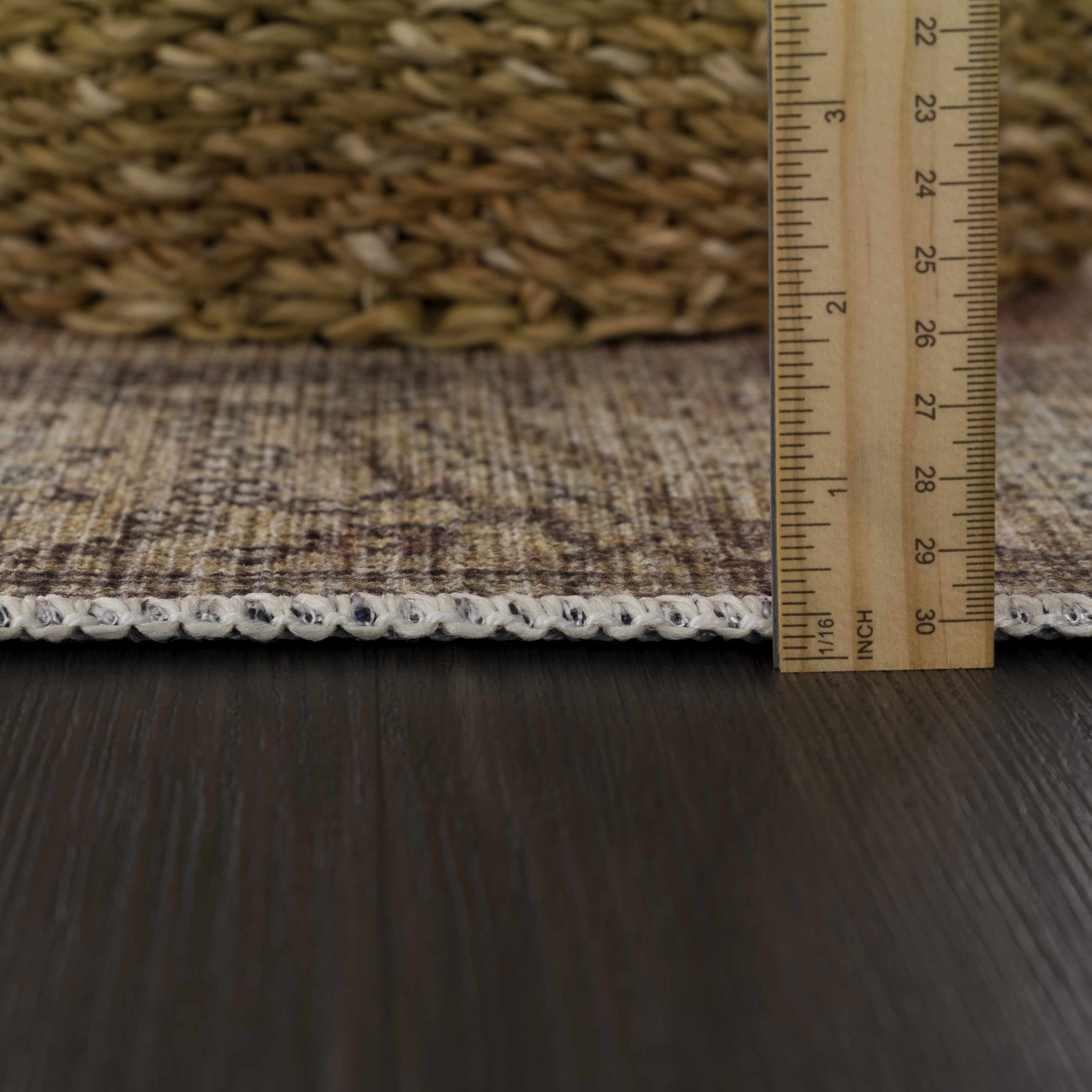 Pavo Washable Area Rug  Machine Woven Chenille-Polyester