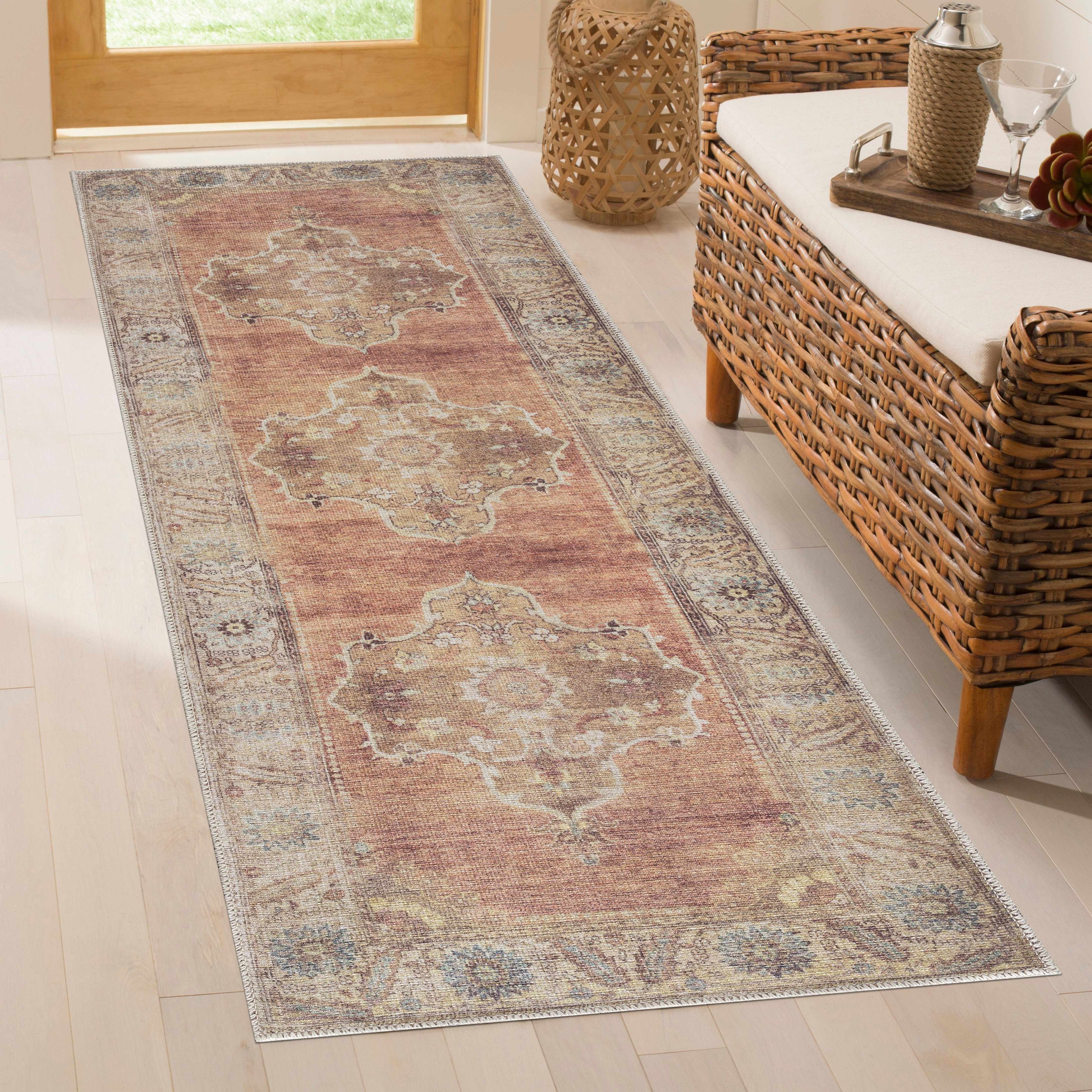 Pavo Washable Area Rug  Machine Woven Chenille-Polyester