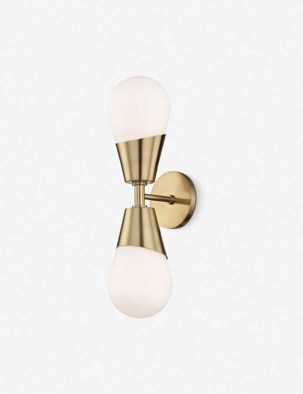 Presa Wall Sconce | Frosted Glass Bulbs, Aged Brass Finish