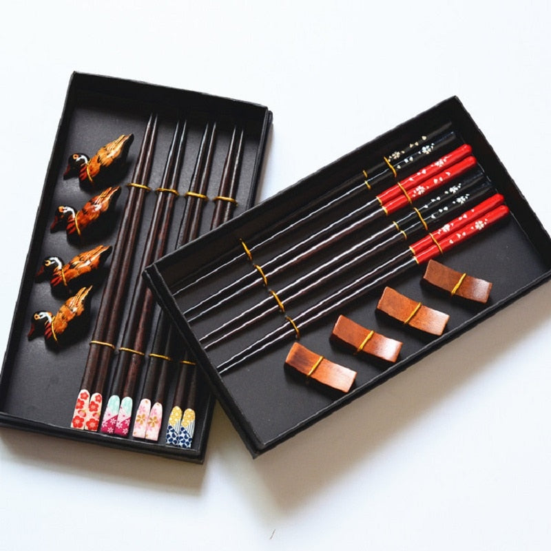 Bento Hashi Oki Set | Handgemaakt Hout, Luxe Eetstokjes & Houders