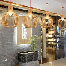 Bela Pendant Light | Handcrafted Natural Wood, Adjustable Height