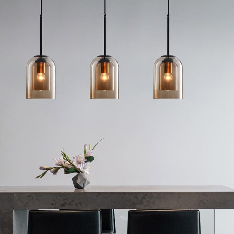 Mira Pendant Lamp | Double-Layer Glass Shade, Adjustable Height