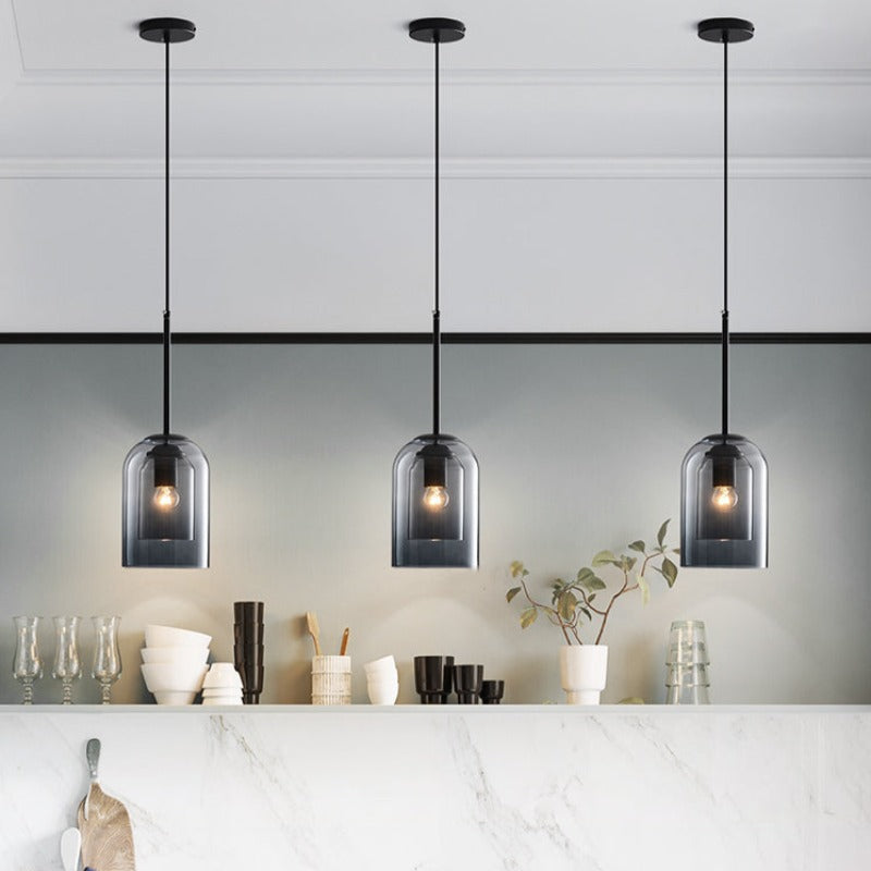 Mira Pendant Lamp | Double-Layer Glass Shade, Adjustable Height