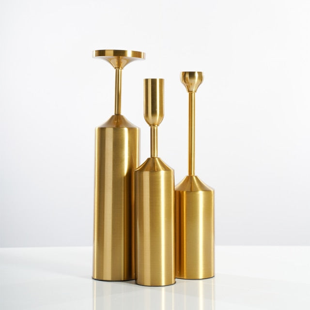 Bela Candle Holders | Luxe Gouden Metaal, Verschillende Maten