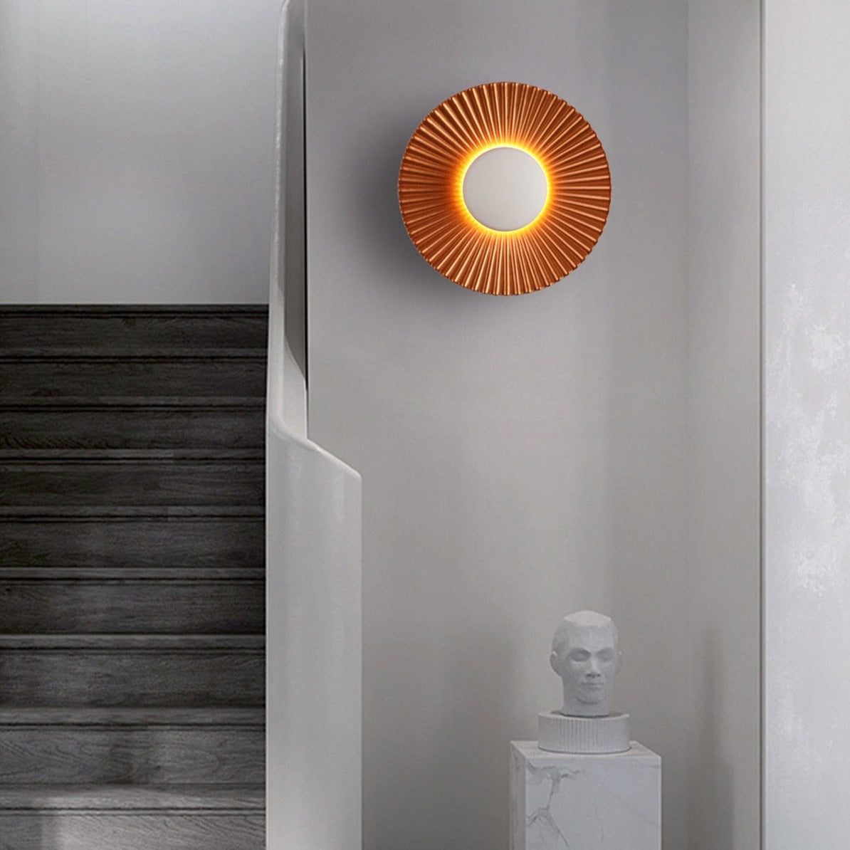 Bask SunRay Wall Lamp | Modern Metallic Design, Soft Ambient Glow
