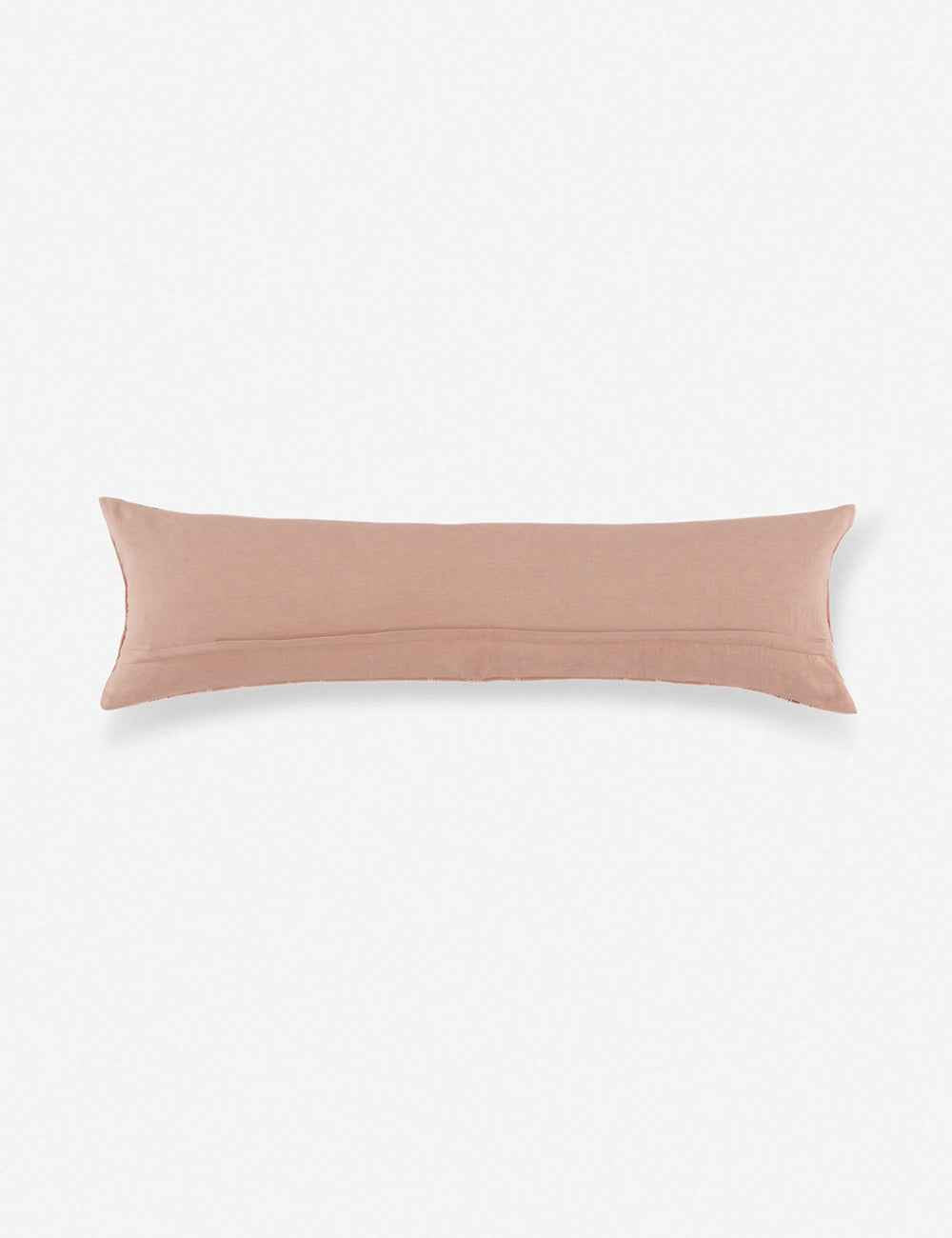 Vireo Long Lumbar Pillow | Woven Cotton, Blush & Cream Design