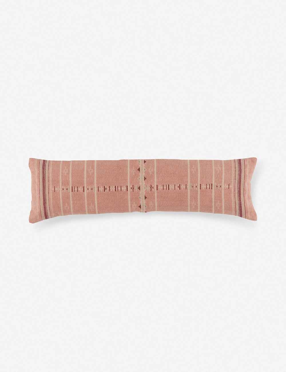 Vero Long Lumbar Pillow | Woven Cotton, Blush & Cream