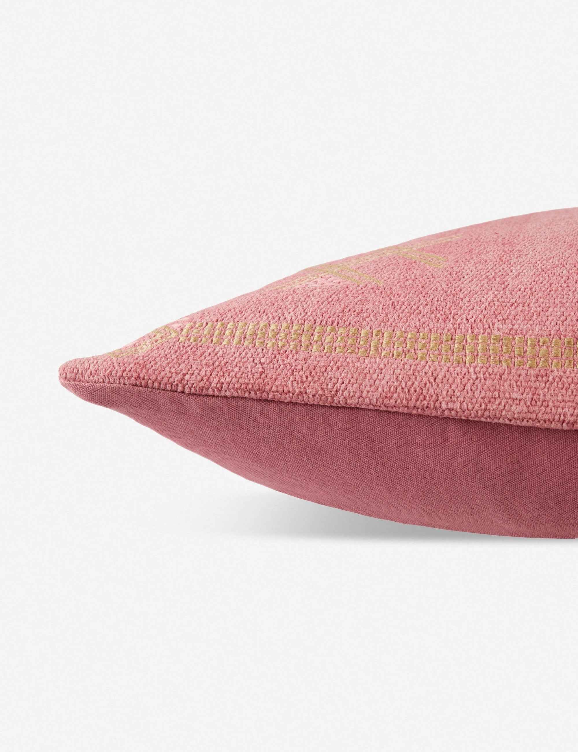 Mira Decorative Pillow | Solid Woven Cotton, Arabesque Pattern