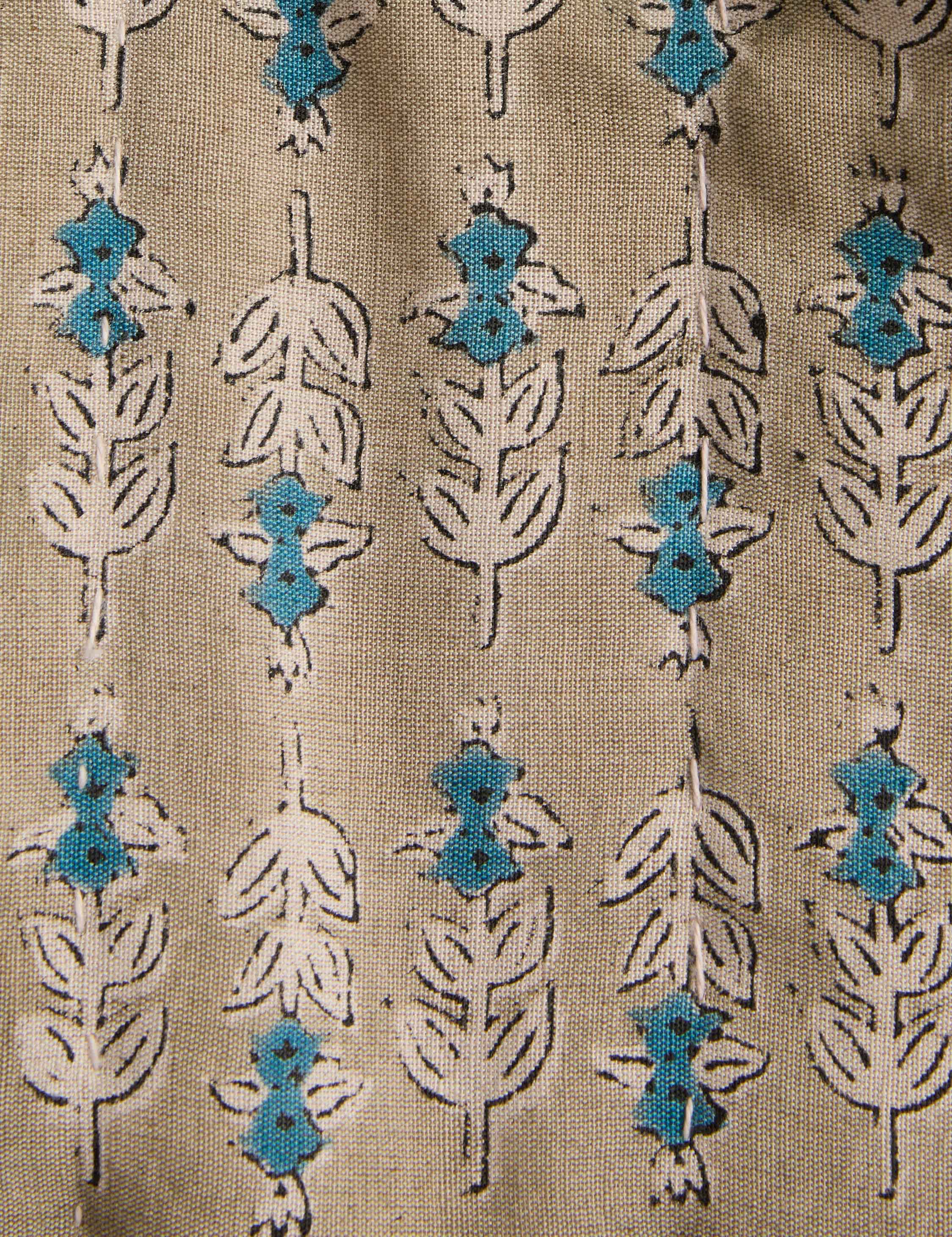 Bela Quilt | Linen Cotton Blend, Floral Block Print