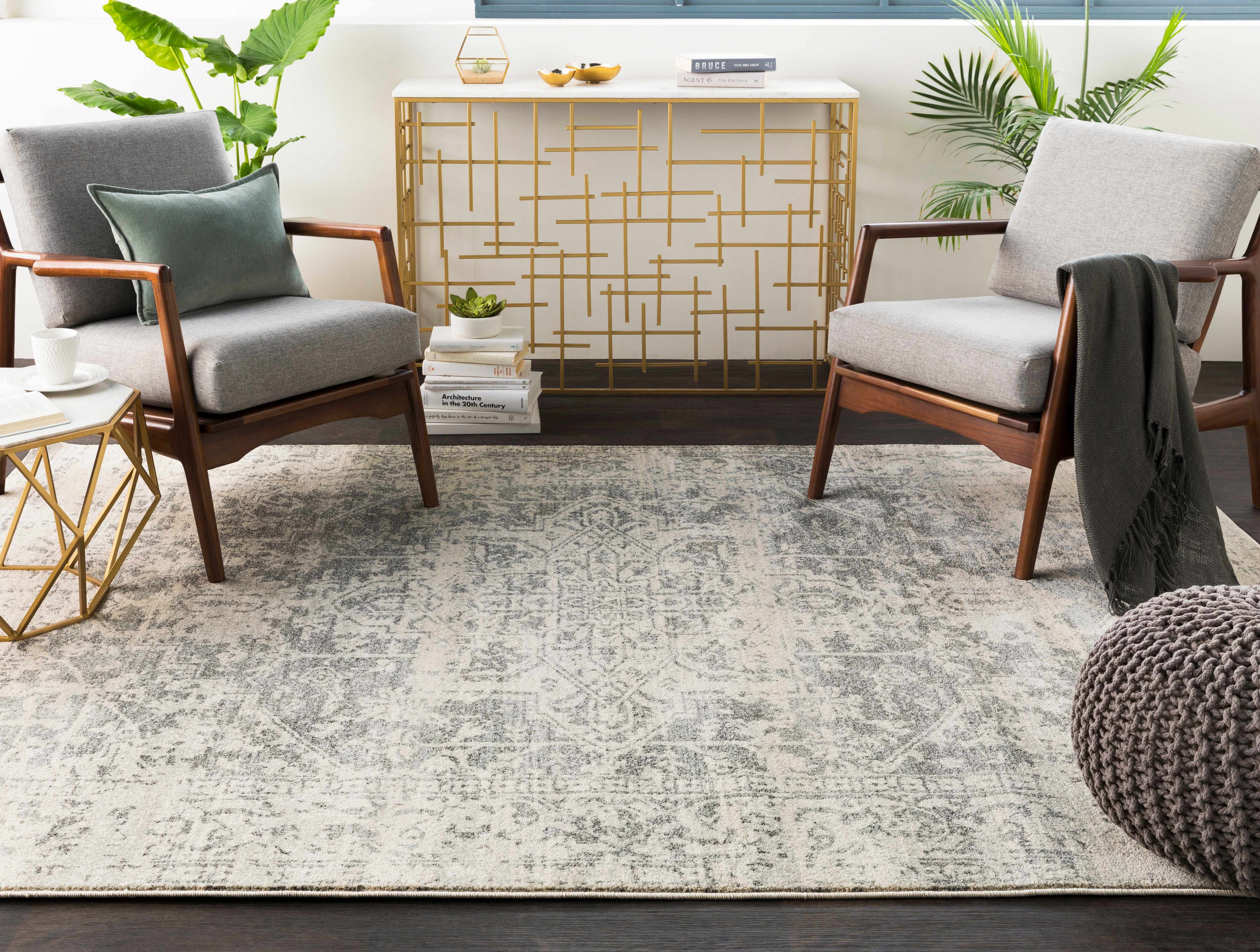 Raven Area Rug  Machine Woven  Charcoal Medium Gray
