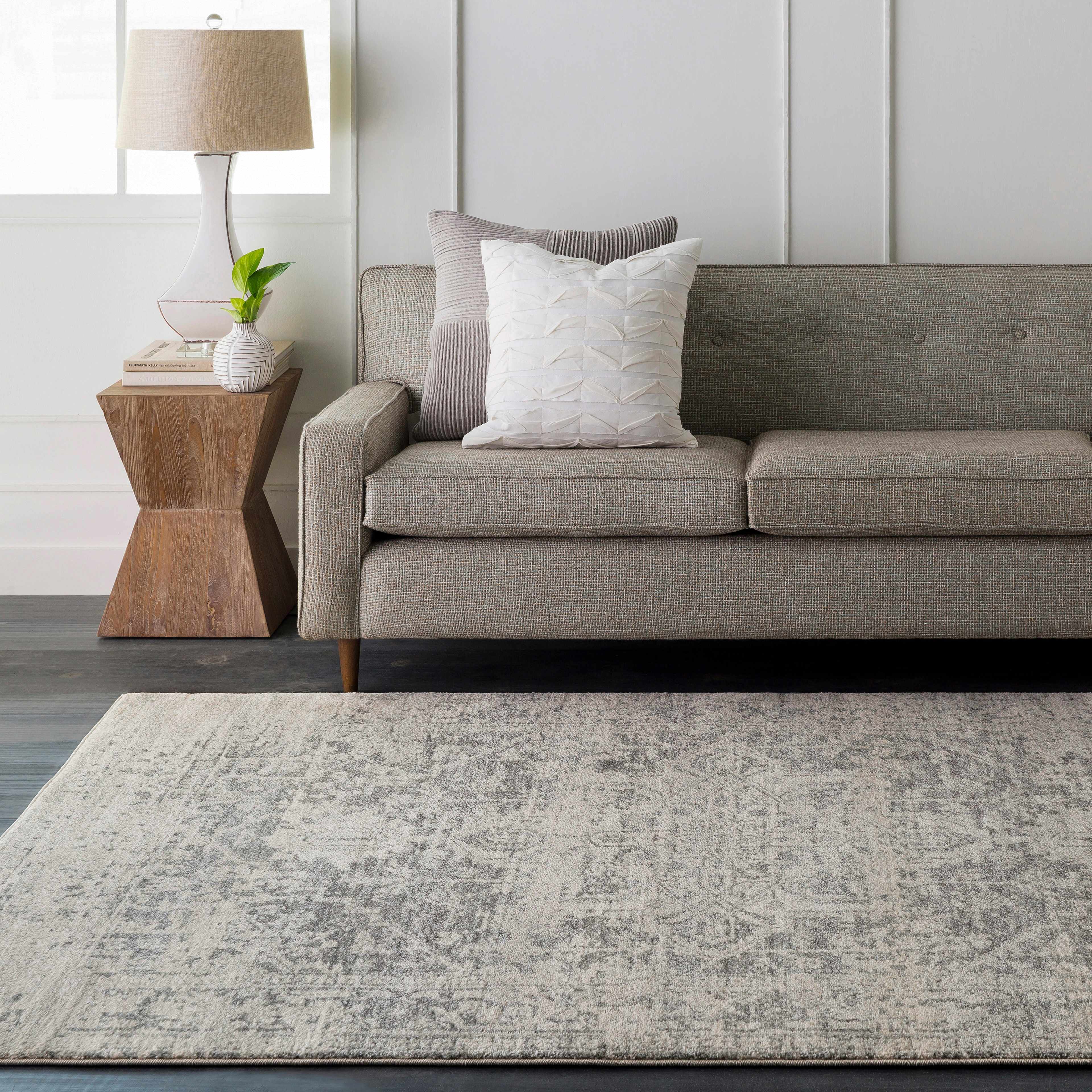 Raven Area Rug  Machine Woven  Charcoal Medium Gray