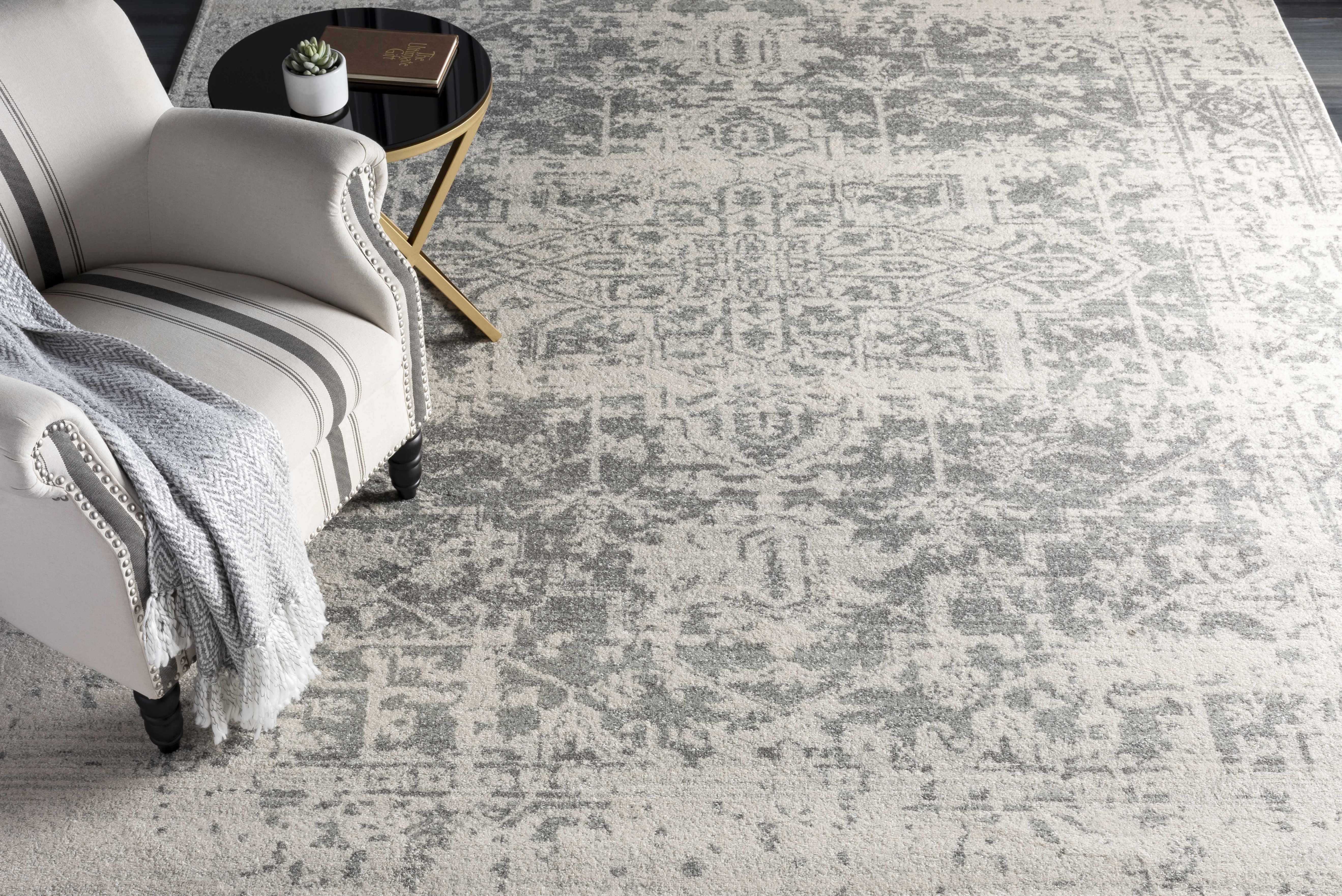 Raven Area Rug  Machine Woven  Charcoal Medium Gray