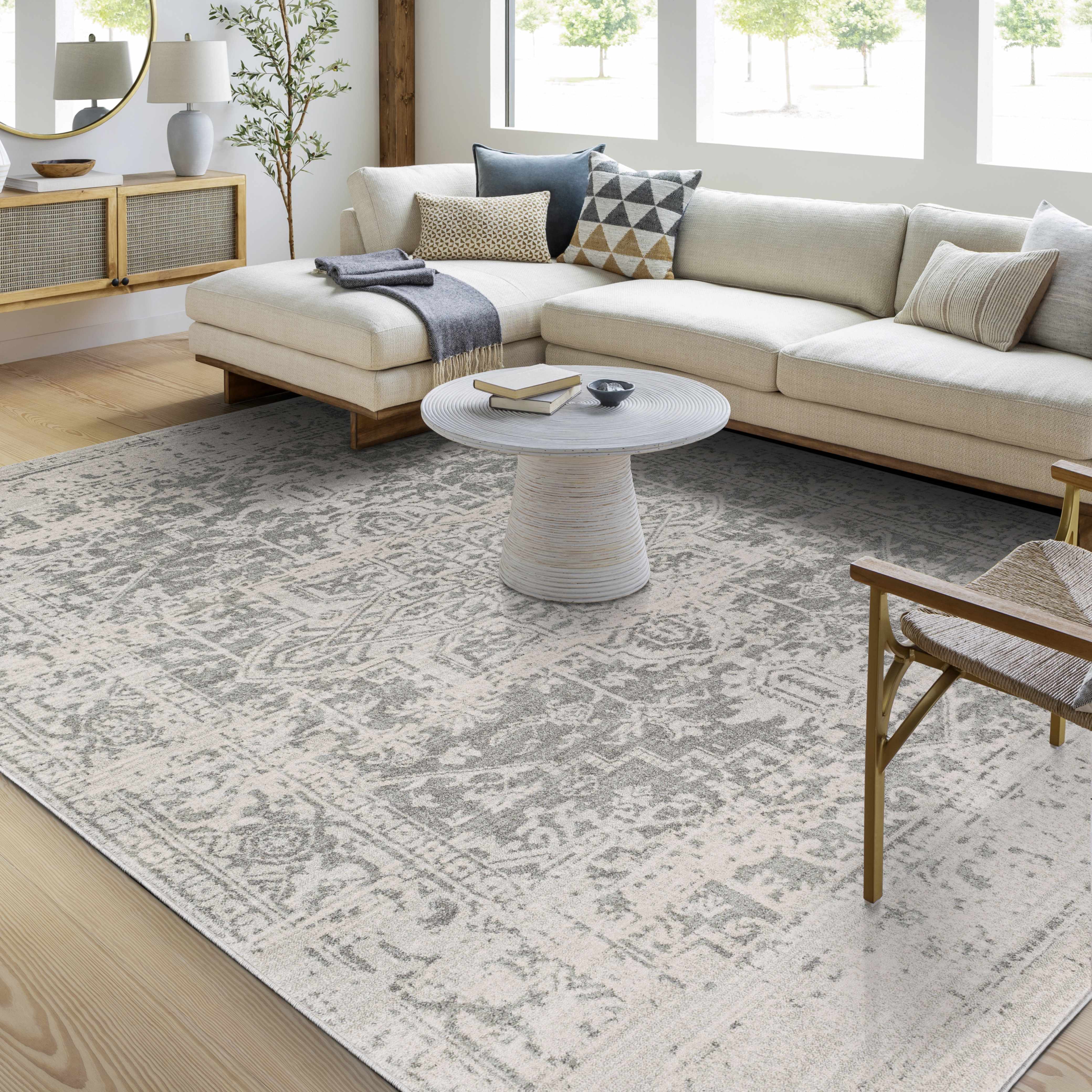 Raven Area Rug  Machine Woven  Charcoal Medium Gray
