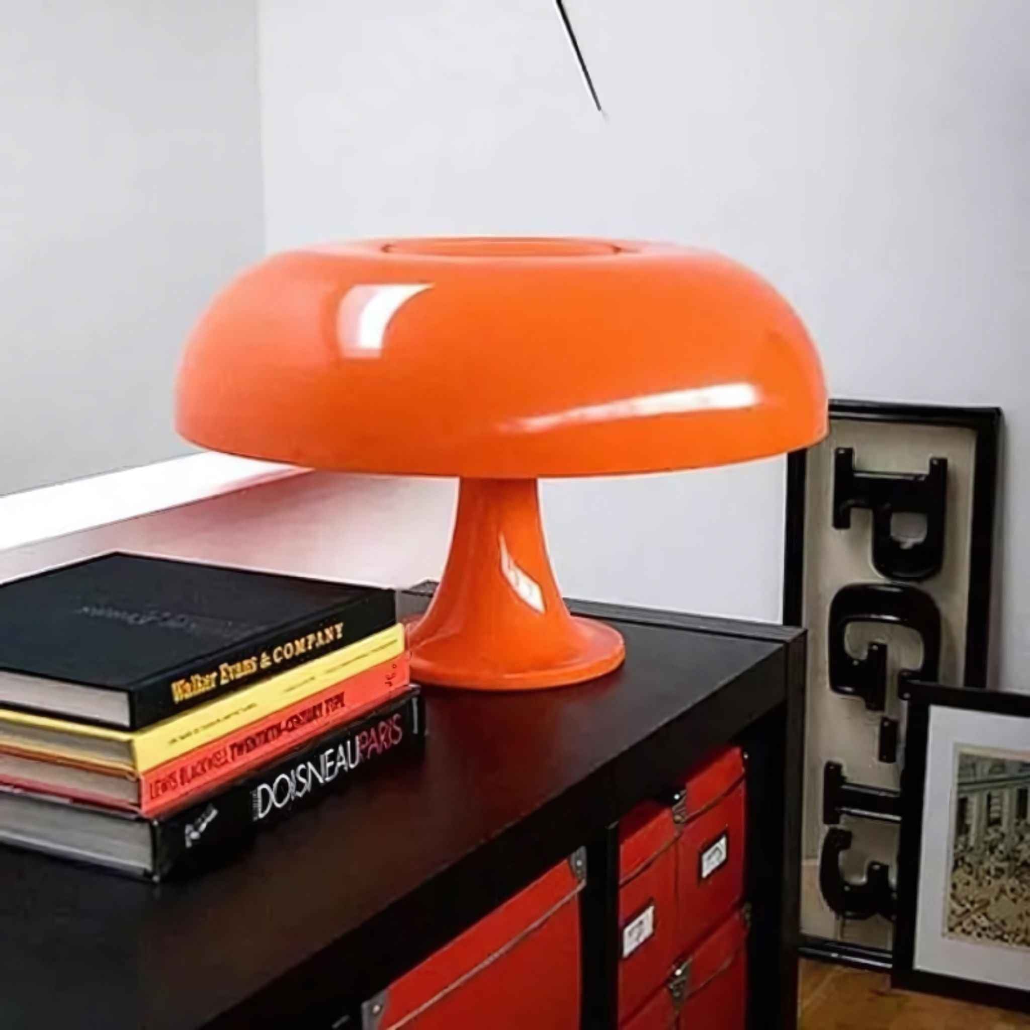 Bela Table Lamp | Retro Bauhaus Design, Glossy Orange Finish