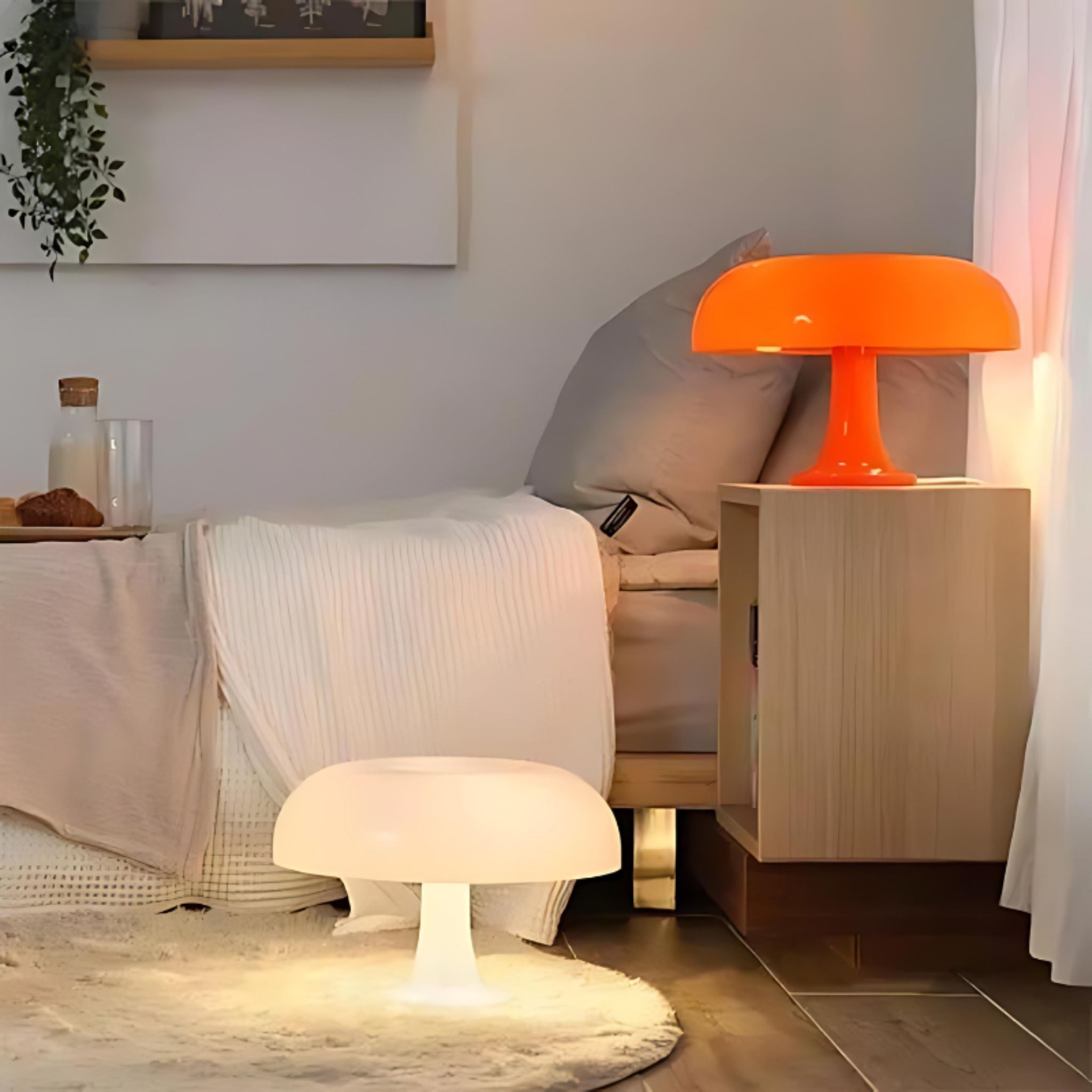Bela Table Lamp | Retro Bauhaus Design, Glossy Orange Finish