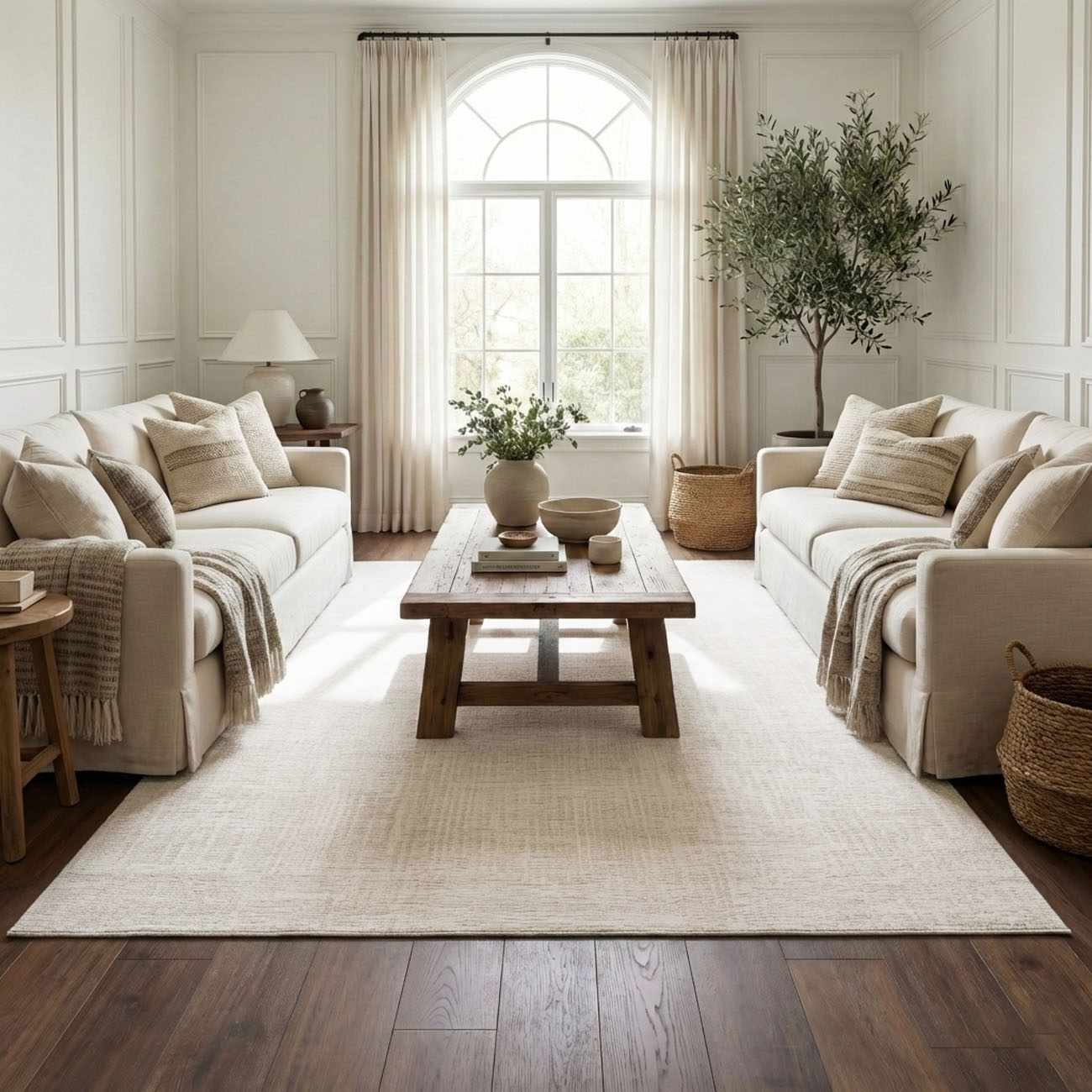 Luxe Leanna Area Rug  Machine Washable Polyester  Cream