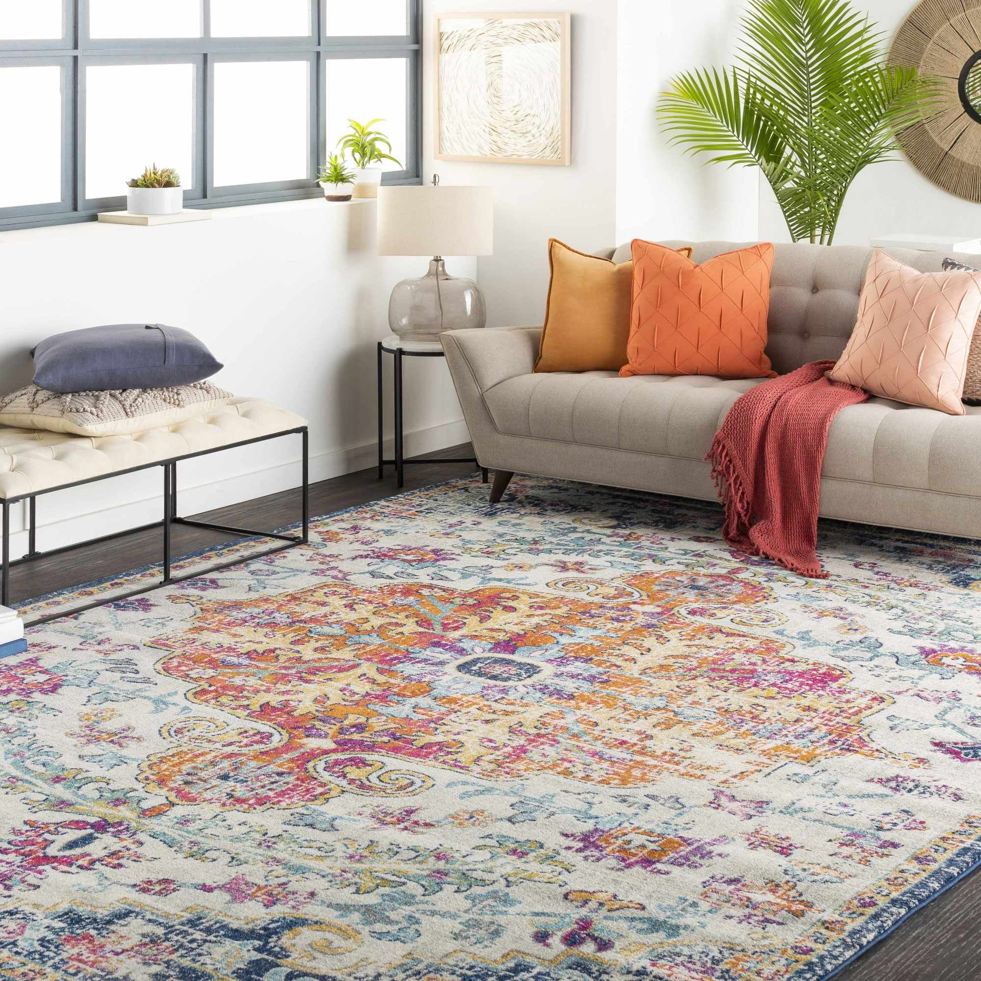 Bela Bodrum Area Rug  Machine Woven, Medium Pile  Burnt Orange