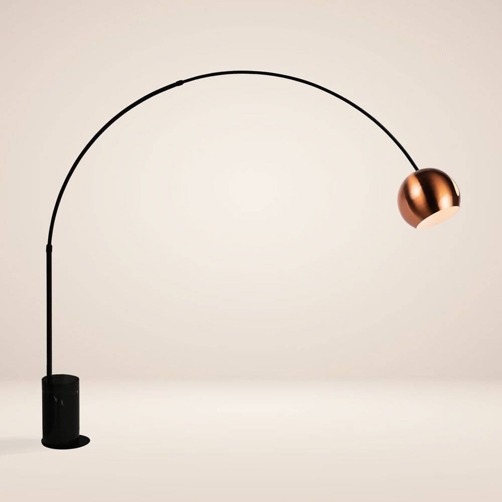 Bello Arc Lamp | Marble Base, Adjustable Metal Shade