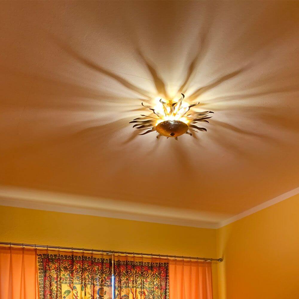 Bello Diator XL Wall & Ceiling Light | Hand-Forged Rust & Gold Design