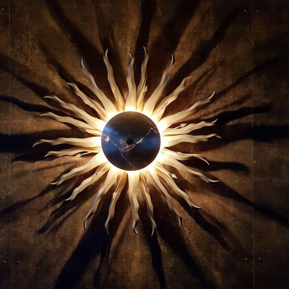 Bello Diator XL Wall & Ceiling Light | Hand-Forged Rust & Gold Design