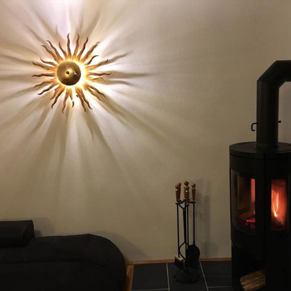 Bello Diator XL Wall & Ceiling Light | Hand-Forged Rust & Gold Design