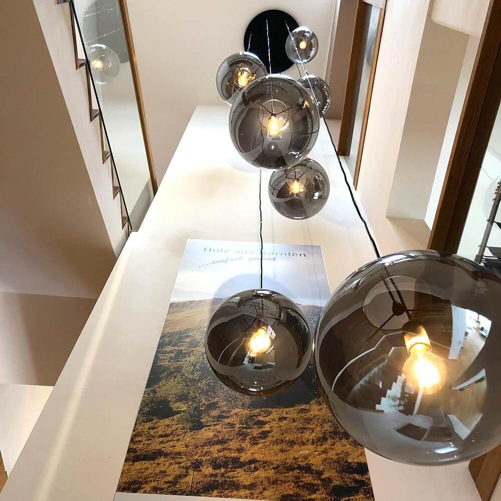 Bello Orb XL Gallery Light | 8-Glass Spheres, Modular Canopy