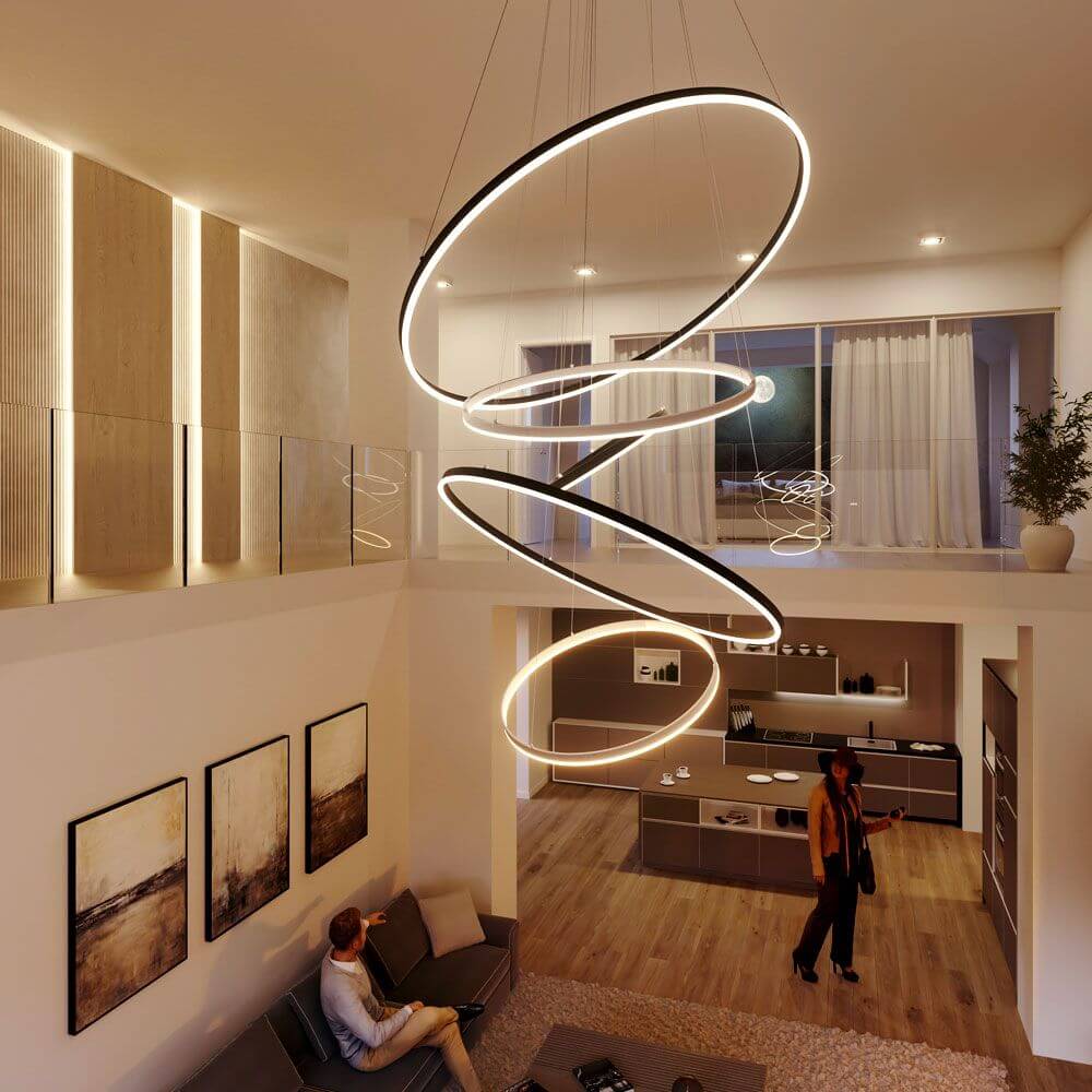 Bela LED Ring Pendant Lamp | 80cm, Adjustable Suspension, Minimalist Design