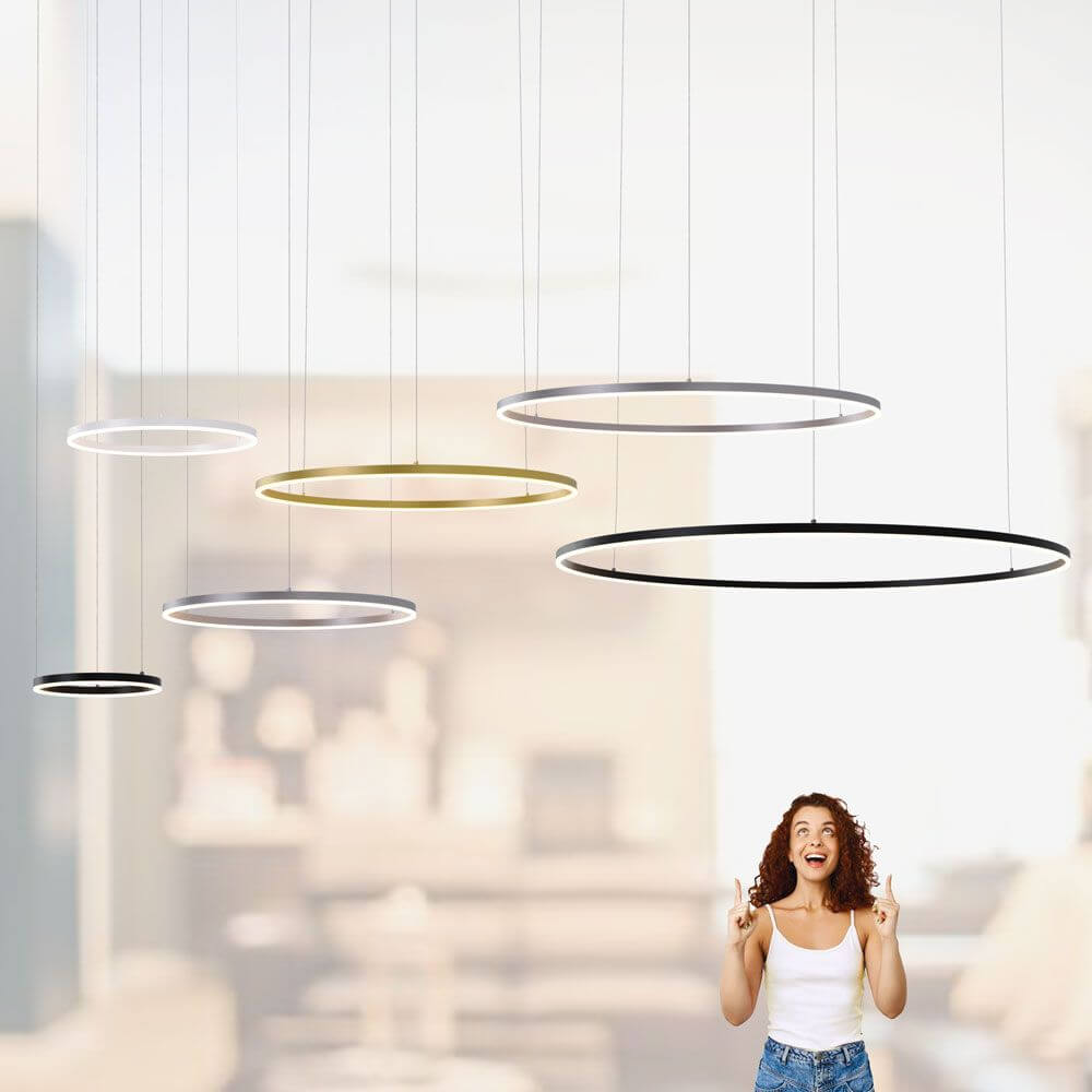 Bela LED Ring Pendant Lamp | 80cm, Adjustable Suspension, Minimalist Design