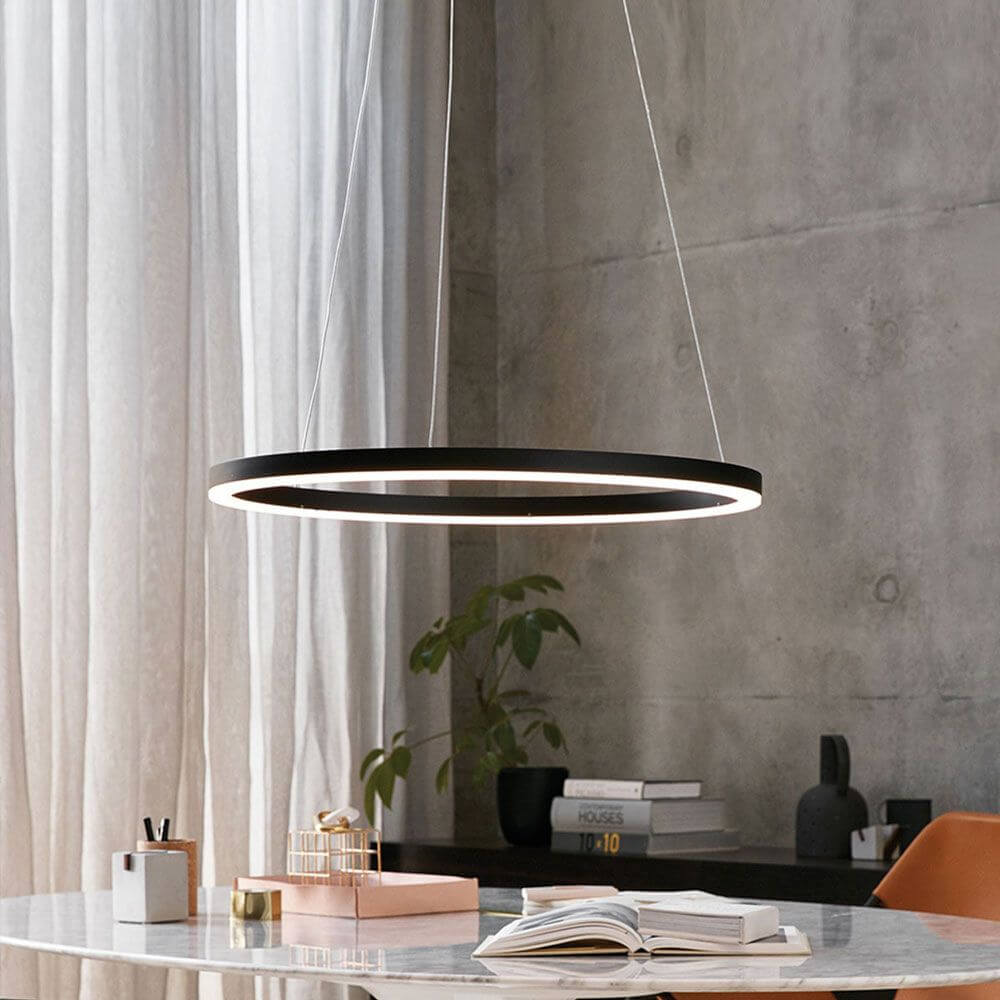Bela LED Ring Pendant Lamp | 80cm, Adjustable Suspension, Minimalist Design
