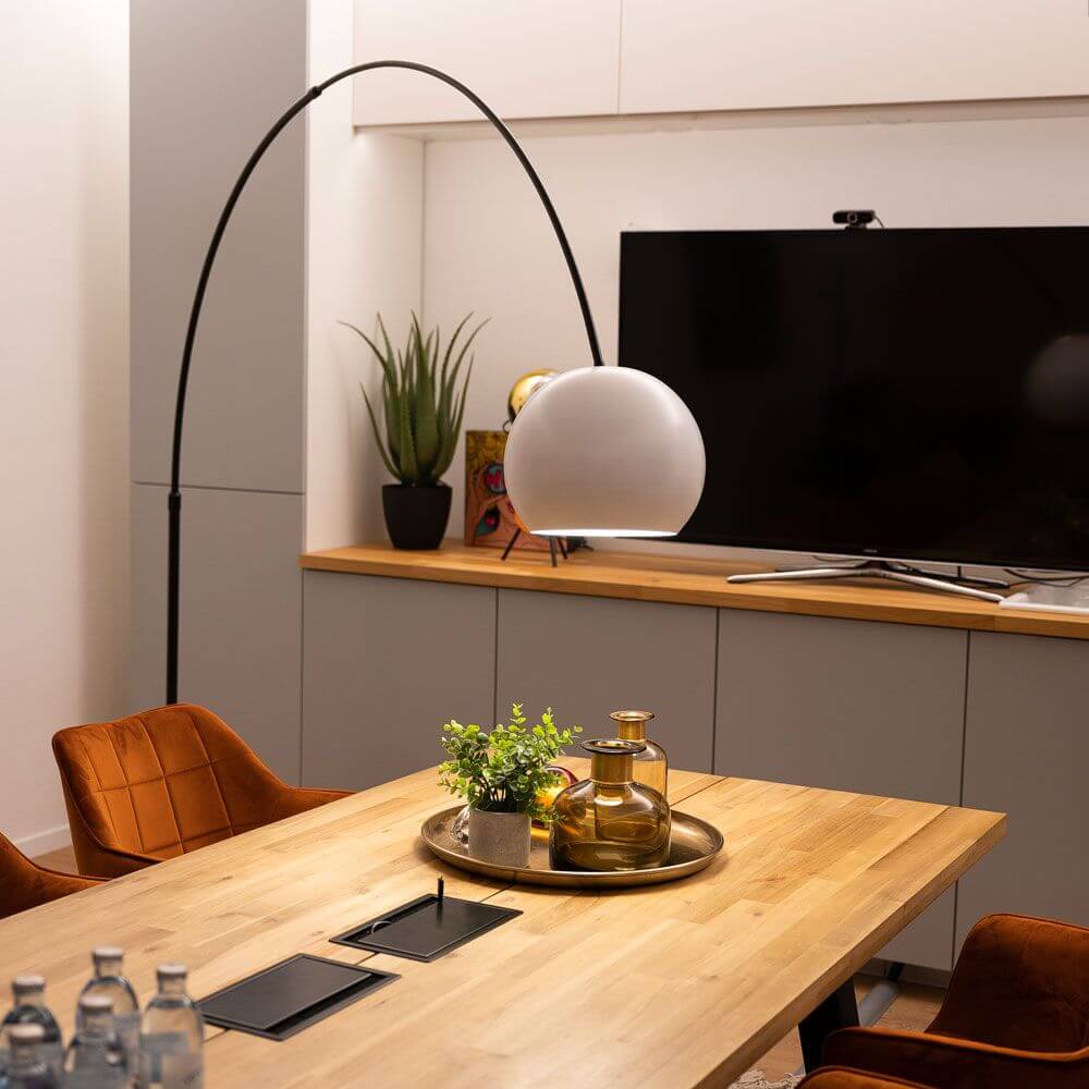 Bello Arc Lamp | Marble Base, Adjustable Metal Shade
