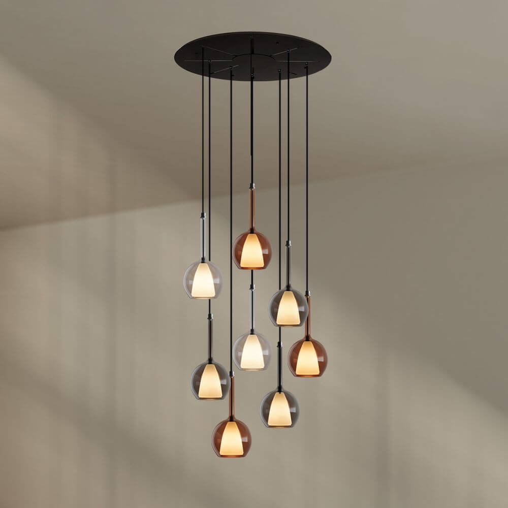 Bello Gallery Light | 8-Flame, Mouth-Blown Glass, Dimmable